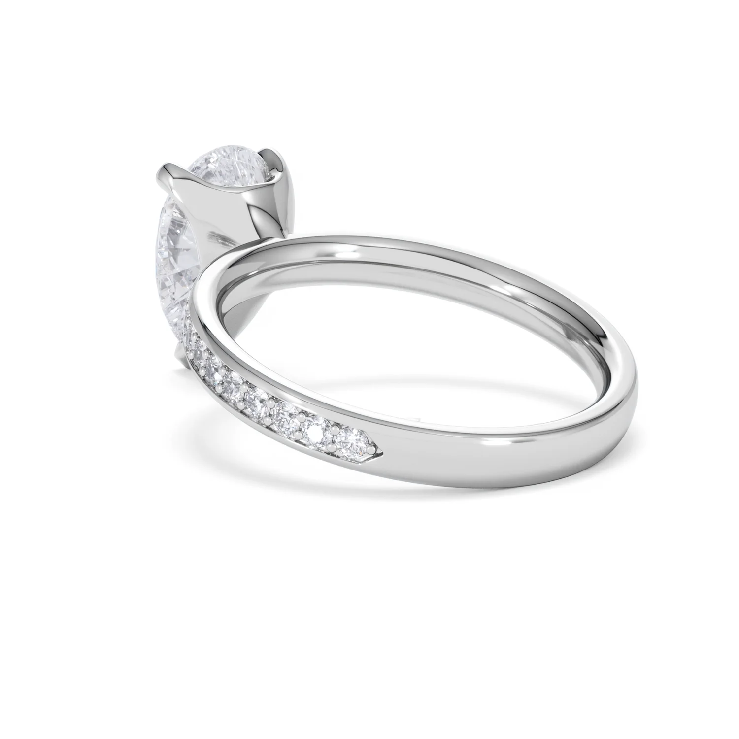 Origin 2.25ct Pear Cut Lab Diamond Solitaire Engagement Ring with Side Stones in 18K White Gold - Image 56
