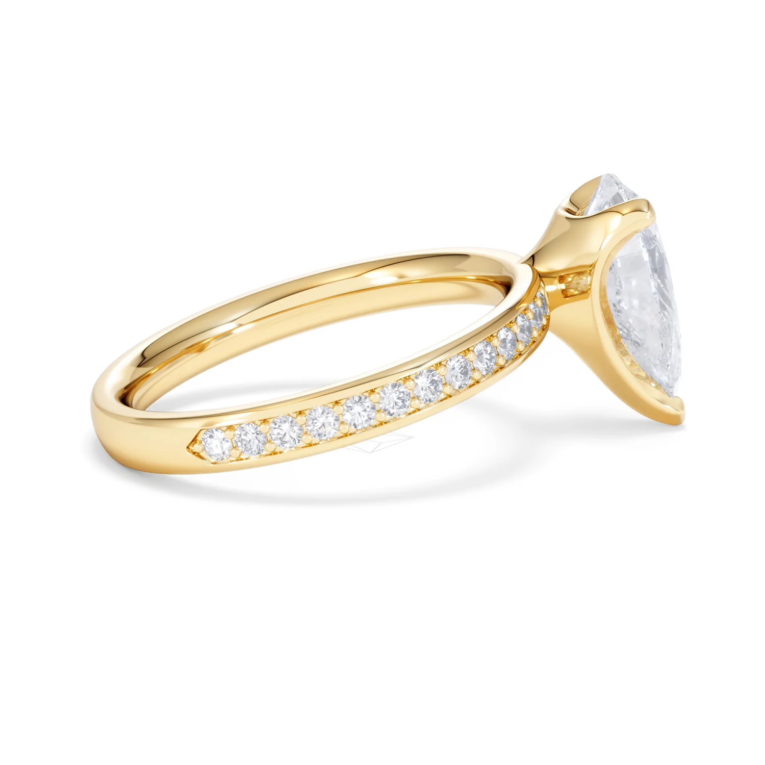 Origin 2.25ct Pear Cut Lab Diamond Solitaire Engagement Ring with Side Stones in 18K Yellow Gold - Image 29