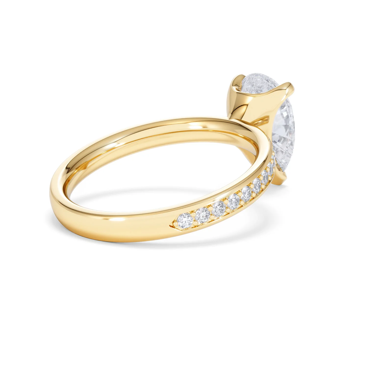 Origin 2.25ct Pear Cut Lab Diamond Solitaire Engagement Ring with Side Stones in 18K Yellow Gold - Image 37