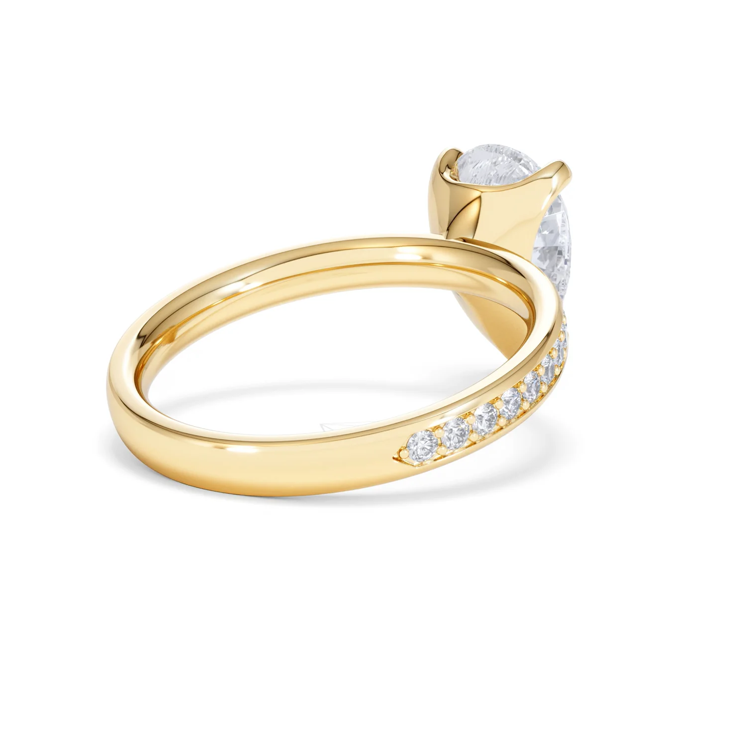 Origin 2.25ct Pear Cut Lab Diamond Solitaire Engagement Ring with Side Stones in 18K Yellow Gold - Image 39