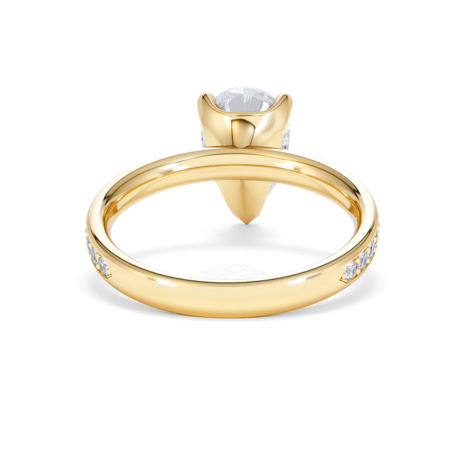 Origin 2.25ct Pear Cut Lab Diamond Solitaire Engagement Ring with Side Stones in 18K Yellow Gold - Image 46