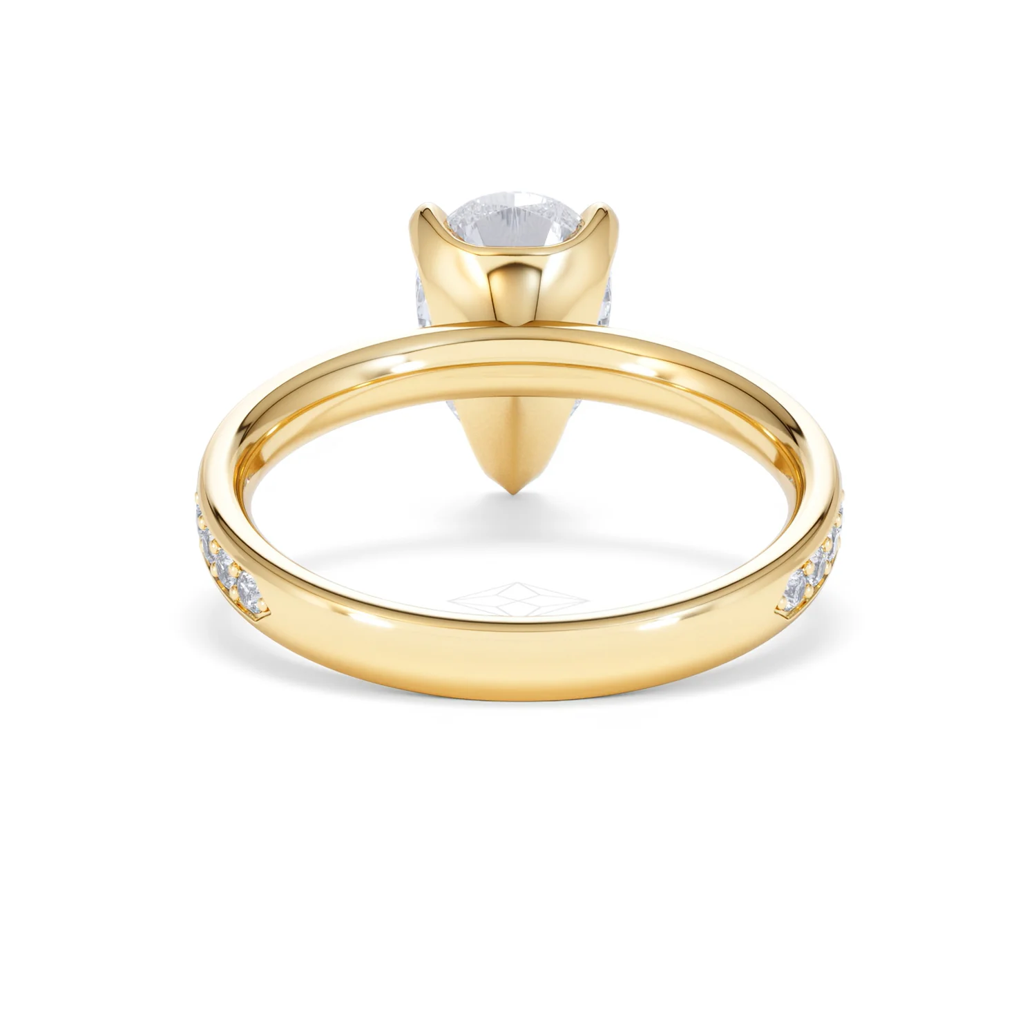 Origin 2.25ct Pear Cut Lab Diamond Solitaire Engagement Ring with Side Stones in 18K Yellow Gold - Image 47