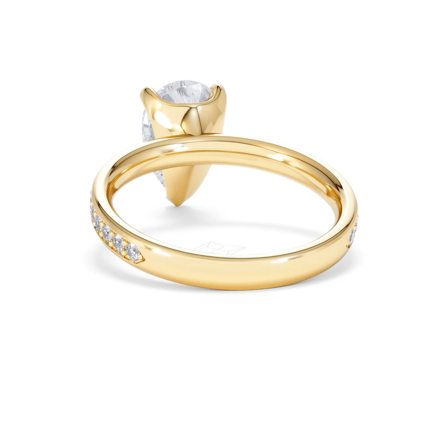 Origin 2.25ct Pear Cut Lab Diamond Solitaire Engagement Ring with Side Stones in 18K Yellow Gold - Image 50
