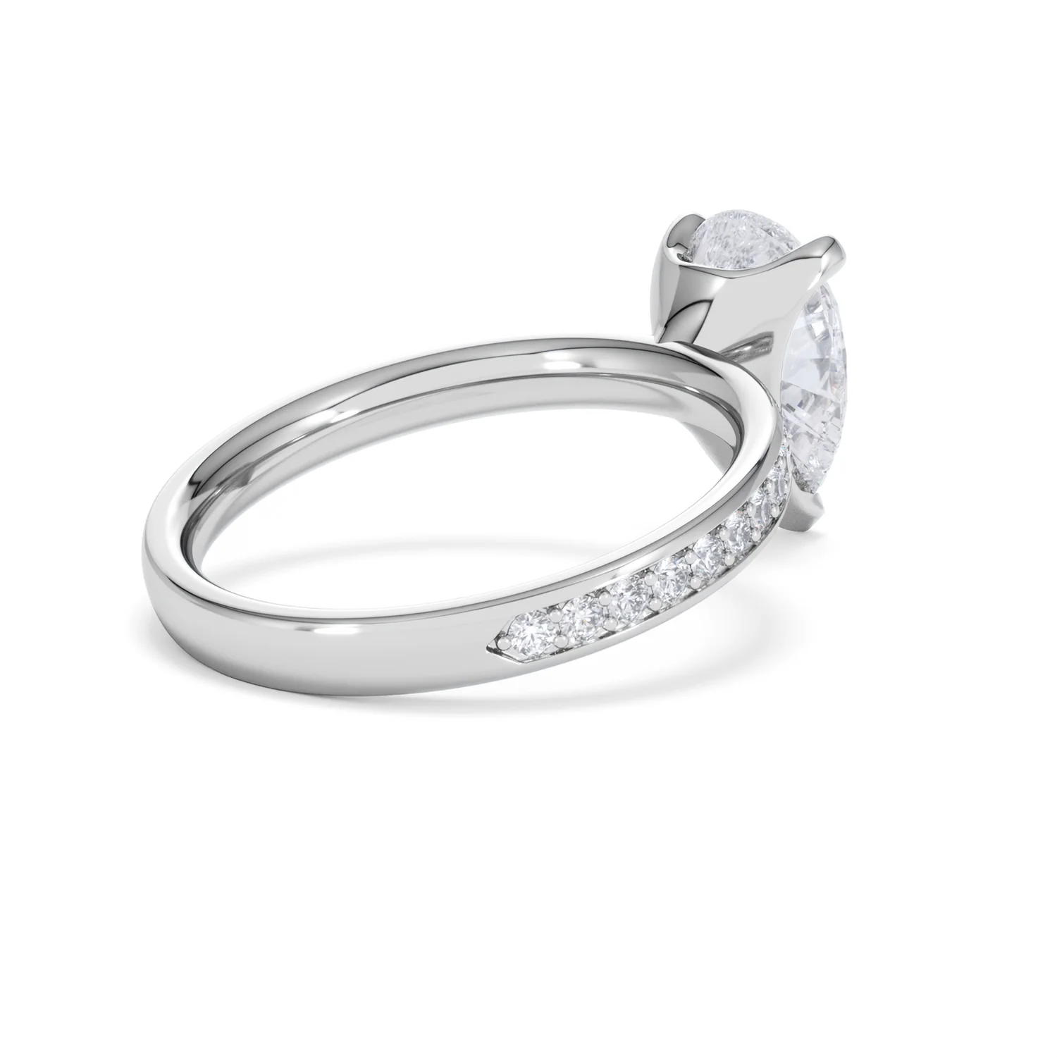Origin 2.25ct Pear Cut Lab Diamond Solitaire Engagement Ring with Side Stones in Platinum - Image 37