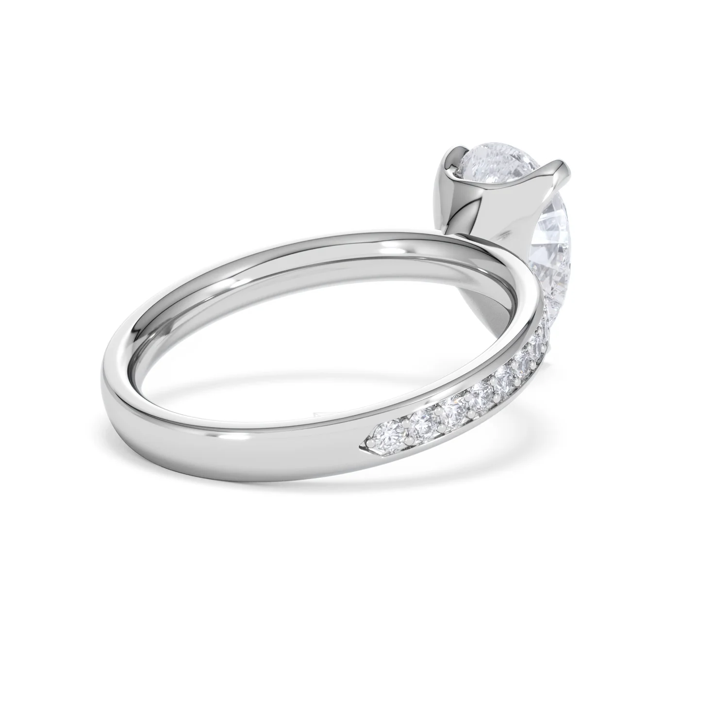 Origin 2.25ct Pear Cut Lab Diamond Solitaire Engagement Ring with Side Stones in Platinum - Image 38