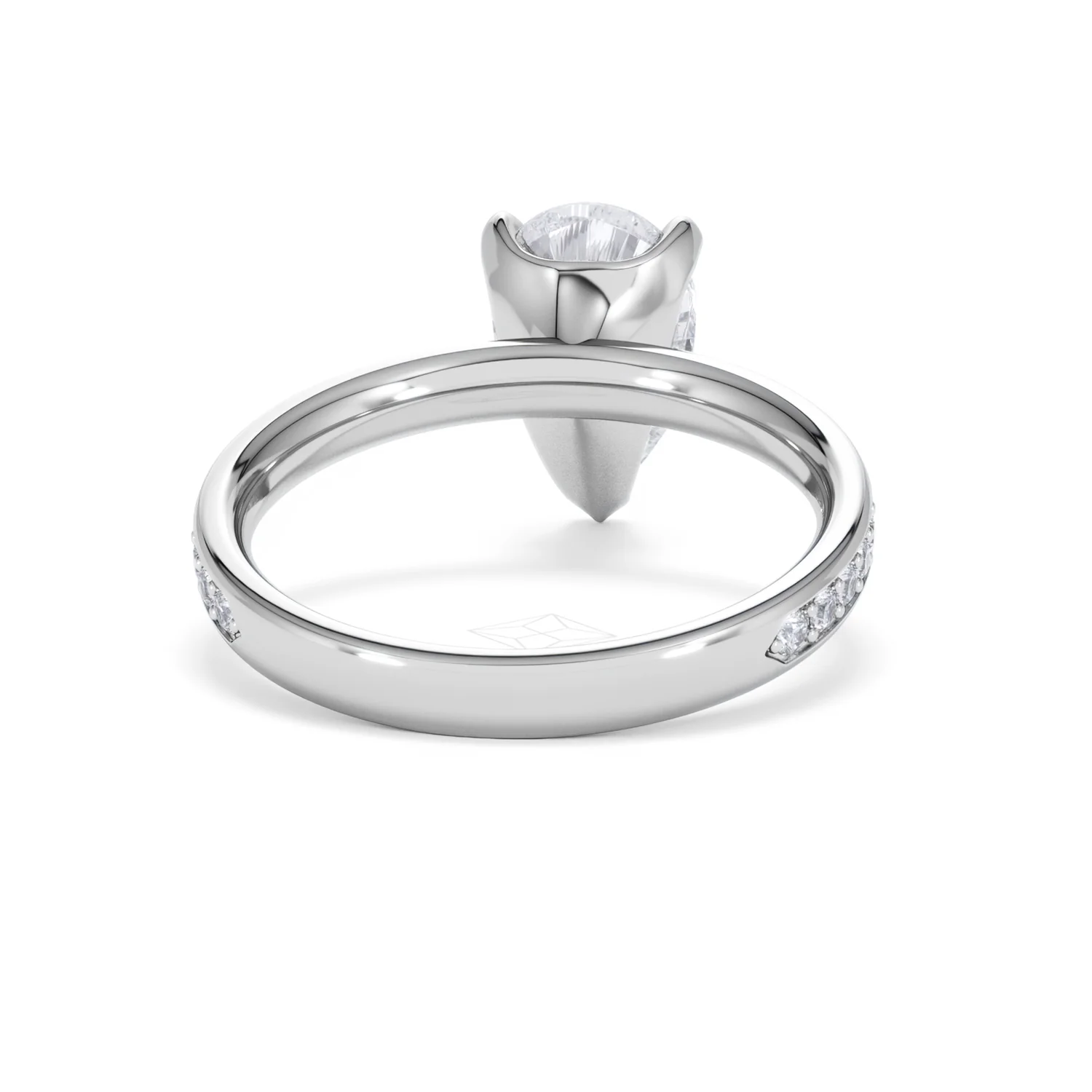 Origin 2.25ct Pear Cut Lab Diamond Solitaire Engagement Ring with Side Stones in Platinum - Image 45