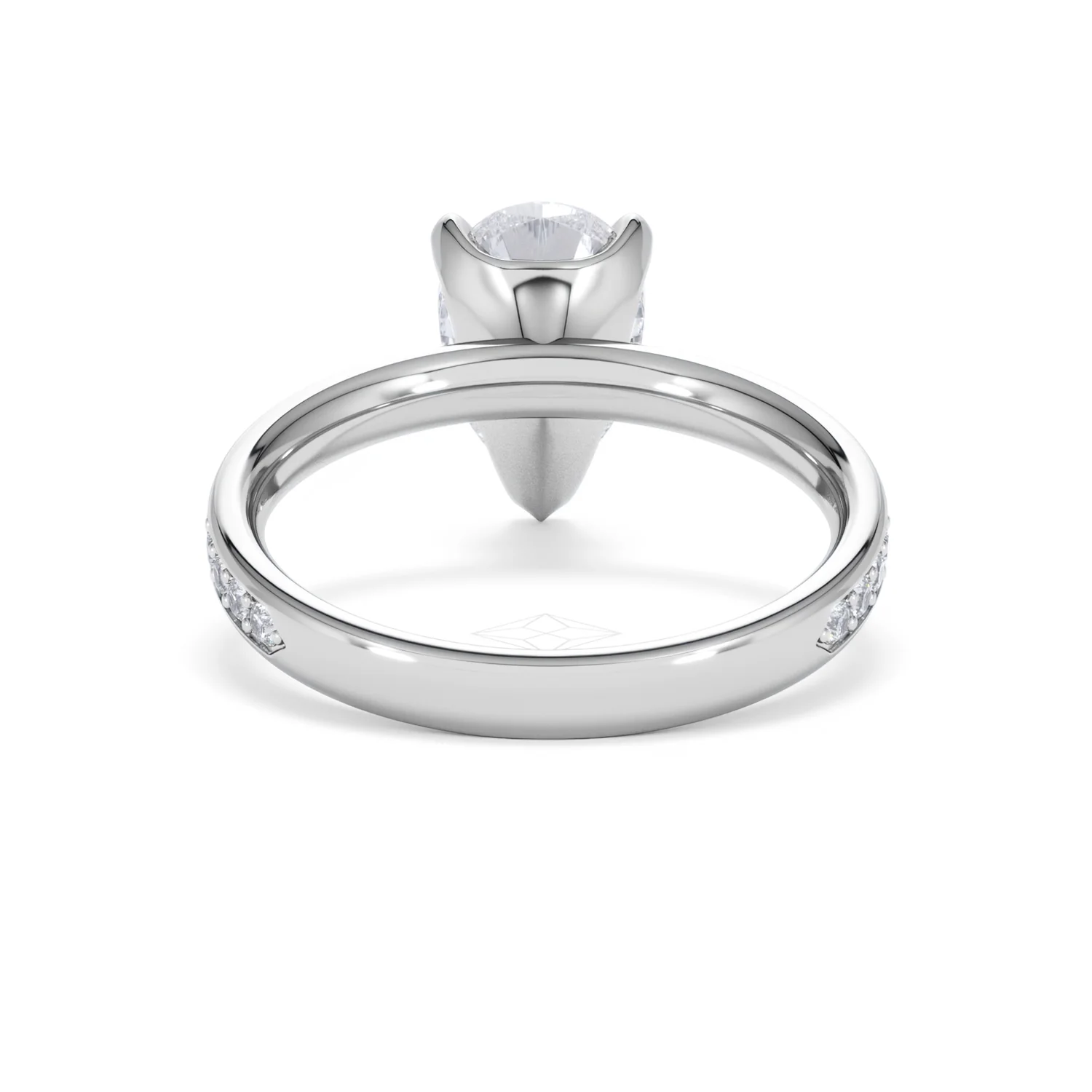 Origin 2.25ct Pear Cut Lab Diamond Solitaire Engagement Ring with Side Stones in Platinum - Image 47