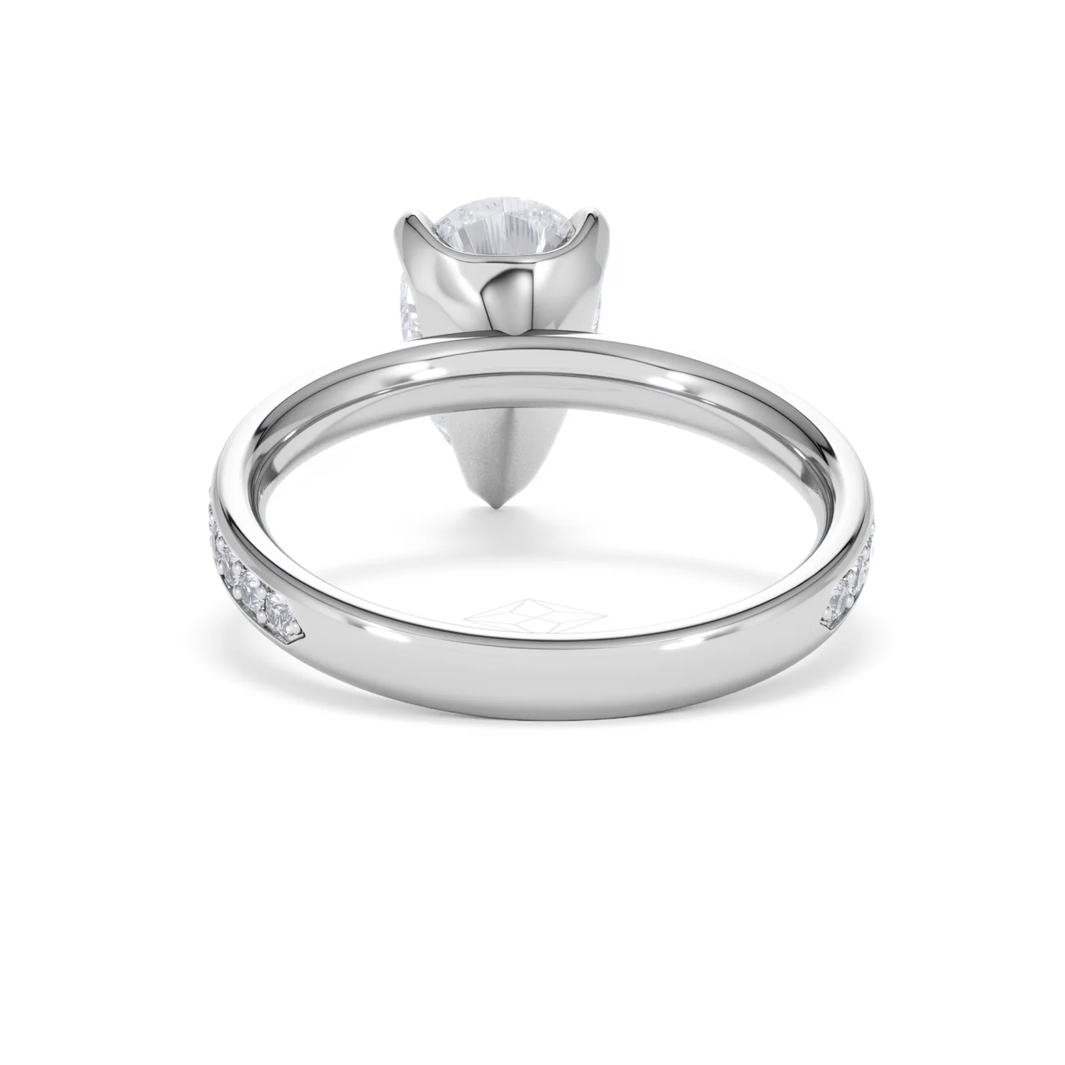 Origin 2.25ct Pear Cut Lab Diamond Solitaire Engagement Ring with Side Stones in Platinum - Image 48