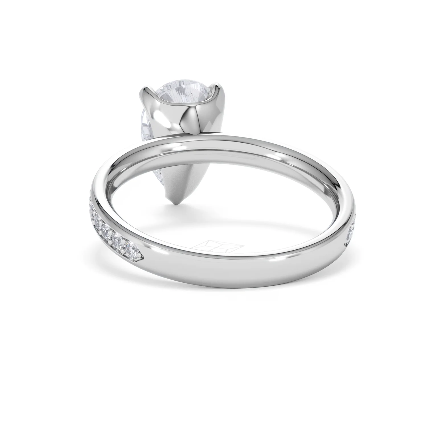 Origin 2.25ct Pear Cut Lab Diamond Solitaire Engagement Ring with Side Stones in Platinum - Image 50