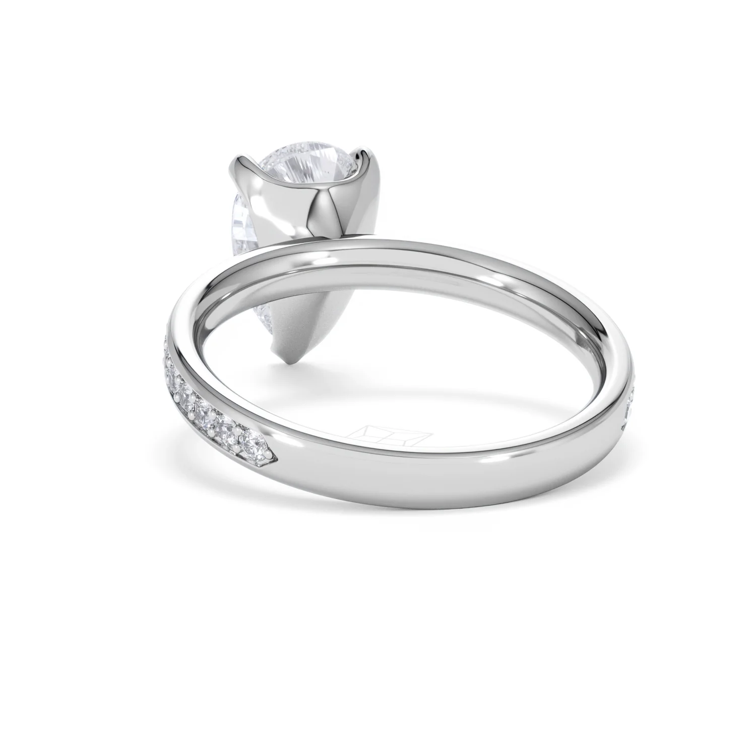 Origin 2.25ct Pear Cut Lab Diamond Solitaire Engagement Ring with Side Stones in Platinum - Image 51