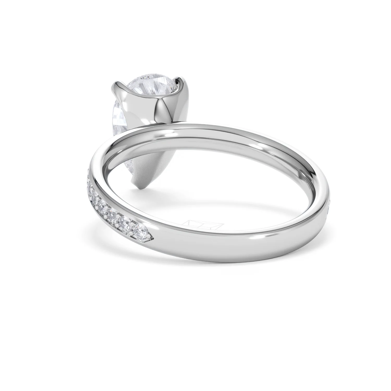 Origin 2.25ct Pear Cut Lab Diamond Solitaire Engagement Ring with Side Stones in Platinum - Image 52