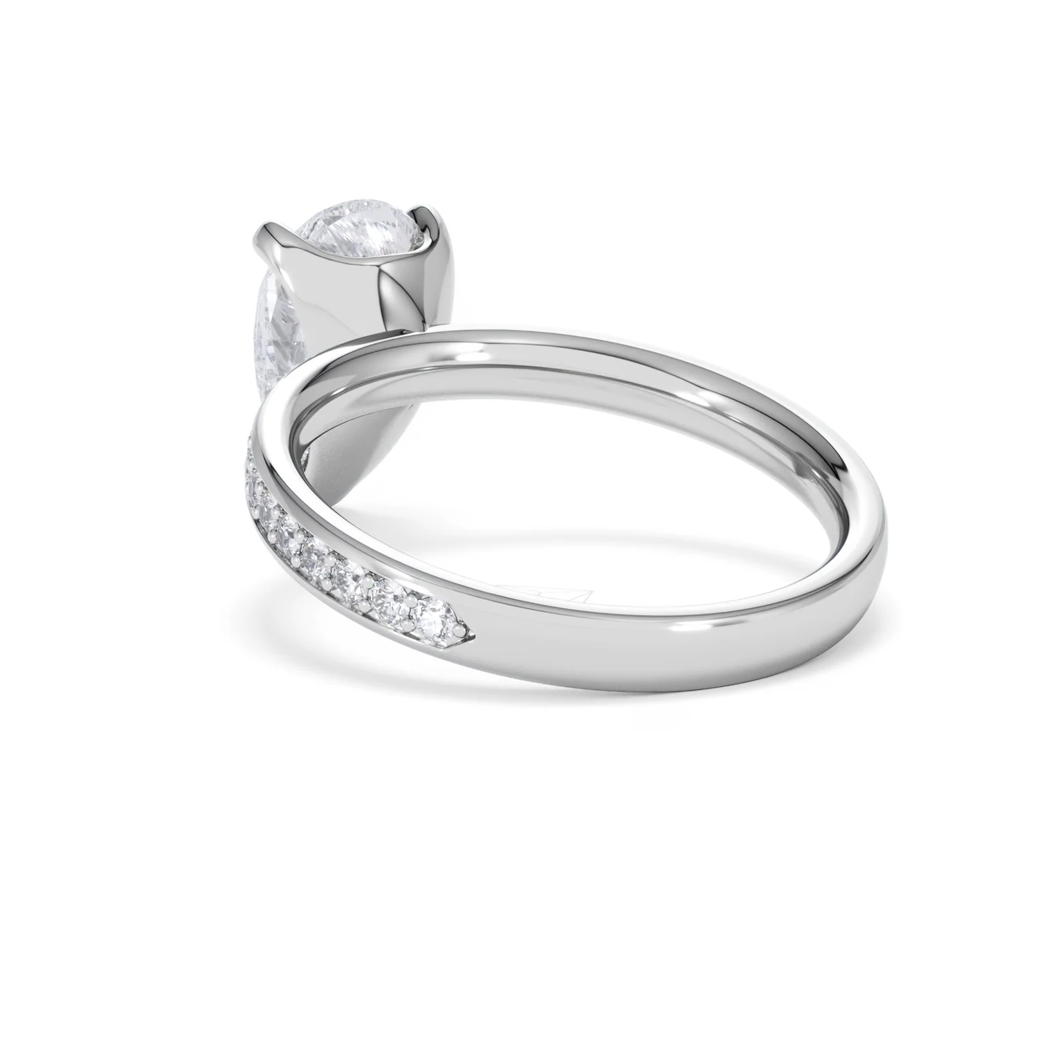 Origin 2.25ct Pear Cut Lab Diamond Solitaire Engagement Ring with Side Stones in Platinum - Image 54