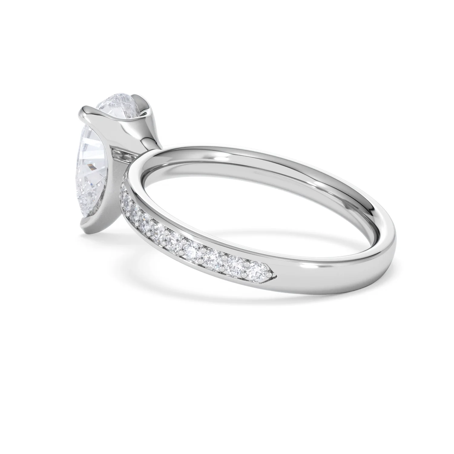 Origin 2.25ct Pear Cut Lab Diamond Solitaire Engagement Ring with Side Stones in Platinum - Image 59