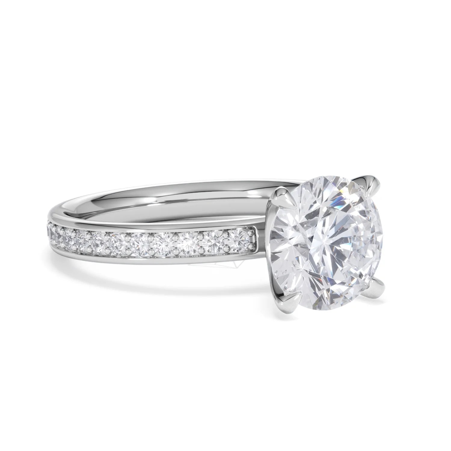 Origin 2.25ct Round Cut Lab Diamond Solitaire Engagement Ring with Side Stones in 18K White Gold - Image 14