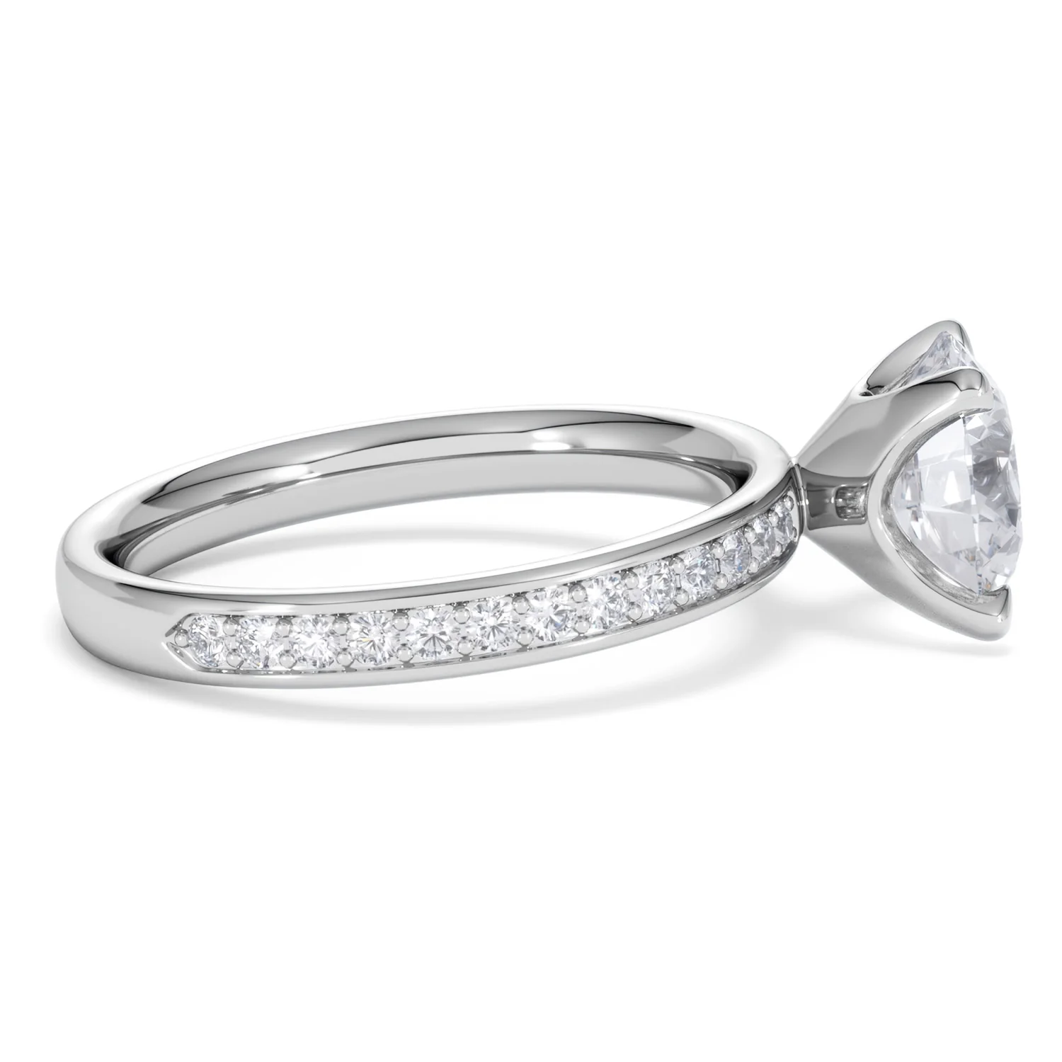 Origin 2.25ct Round Cut Lab Diamond Solitaire Engagement Ring with Side Stones in 18K White Gold - Image 27