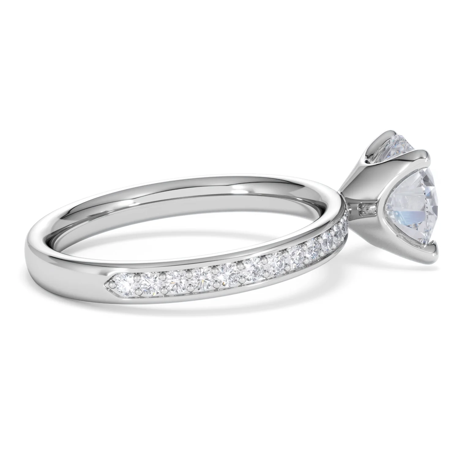 Origin 2.25ct Round Cut Lab Diamond Solitaire Engagement Ring with Side Stones in 18K White Gold - Image 30