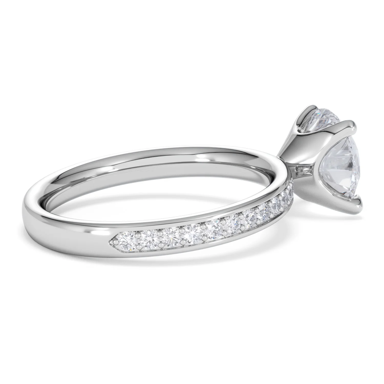 Origin 2.25ct Round Cut Lab Diamond Solitaire Engagement Ring with Side Stones in 18K White Gold - Image 32