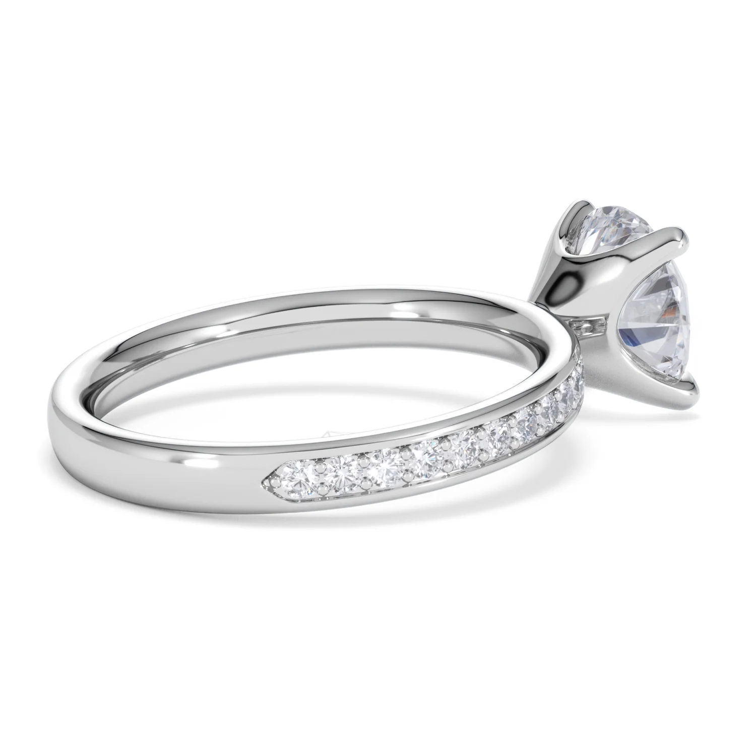 Origin 2.25ct Round Cut Lab Diamond Solitaire Engagement Ring with Side Stones in 18K White Gold - Image 34