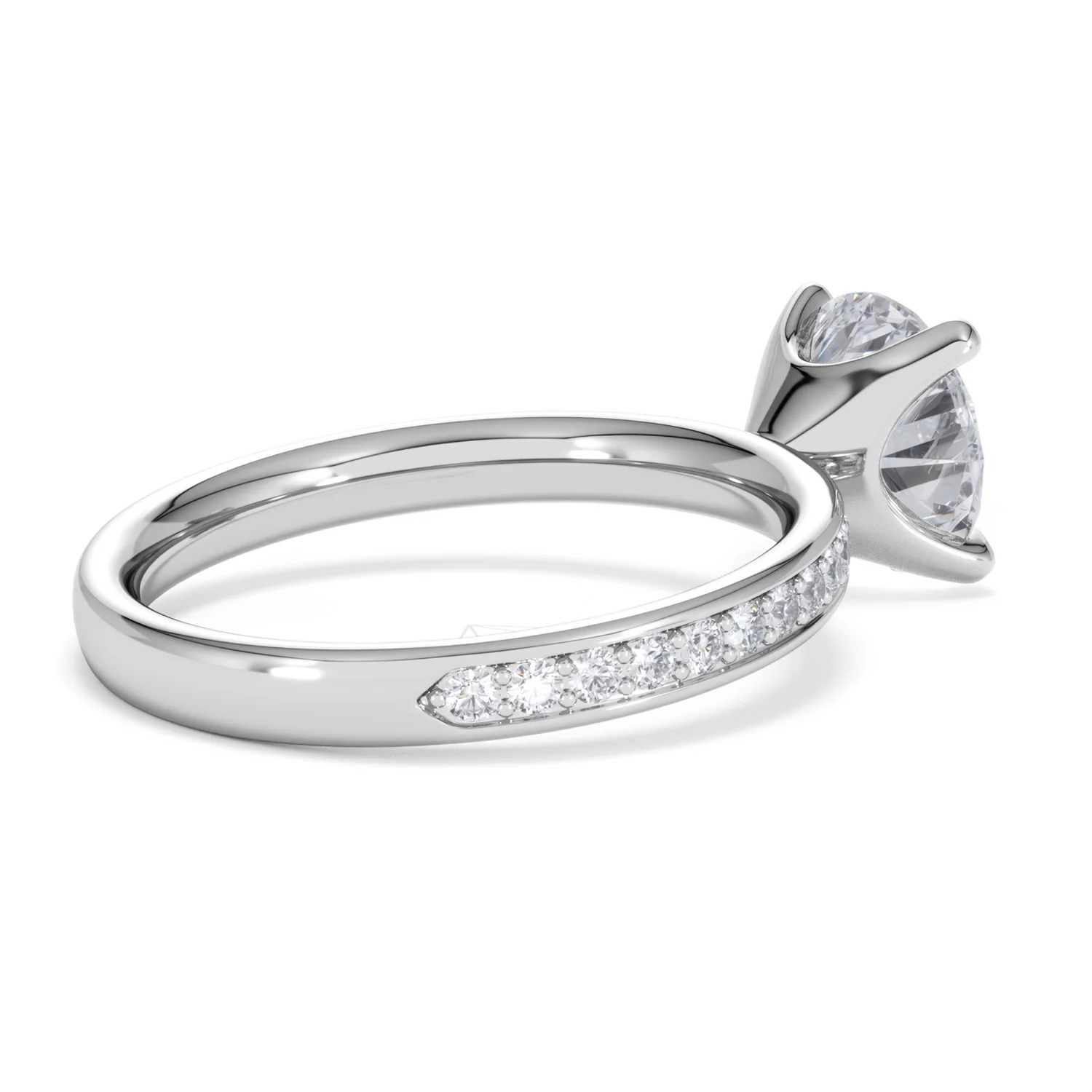 Origin 2.25ct Round Cut Lab Diamond Solitaire Engagement Ring with Side Stones in 18K White Gold - Image 35