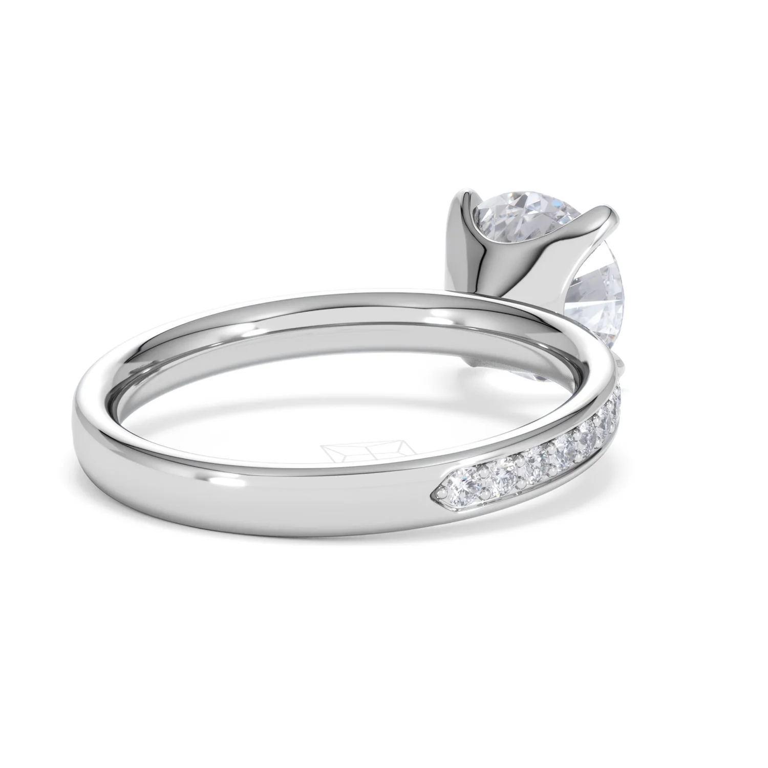 Origin 2.25ct Round Cut Lab Diamond Solitaire Engagement Ring with Side Stones in 18K White Gold - Image 40