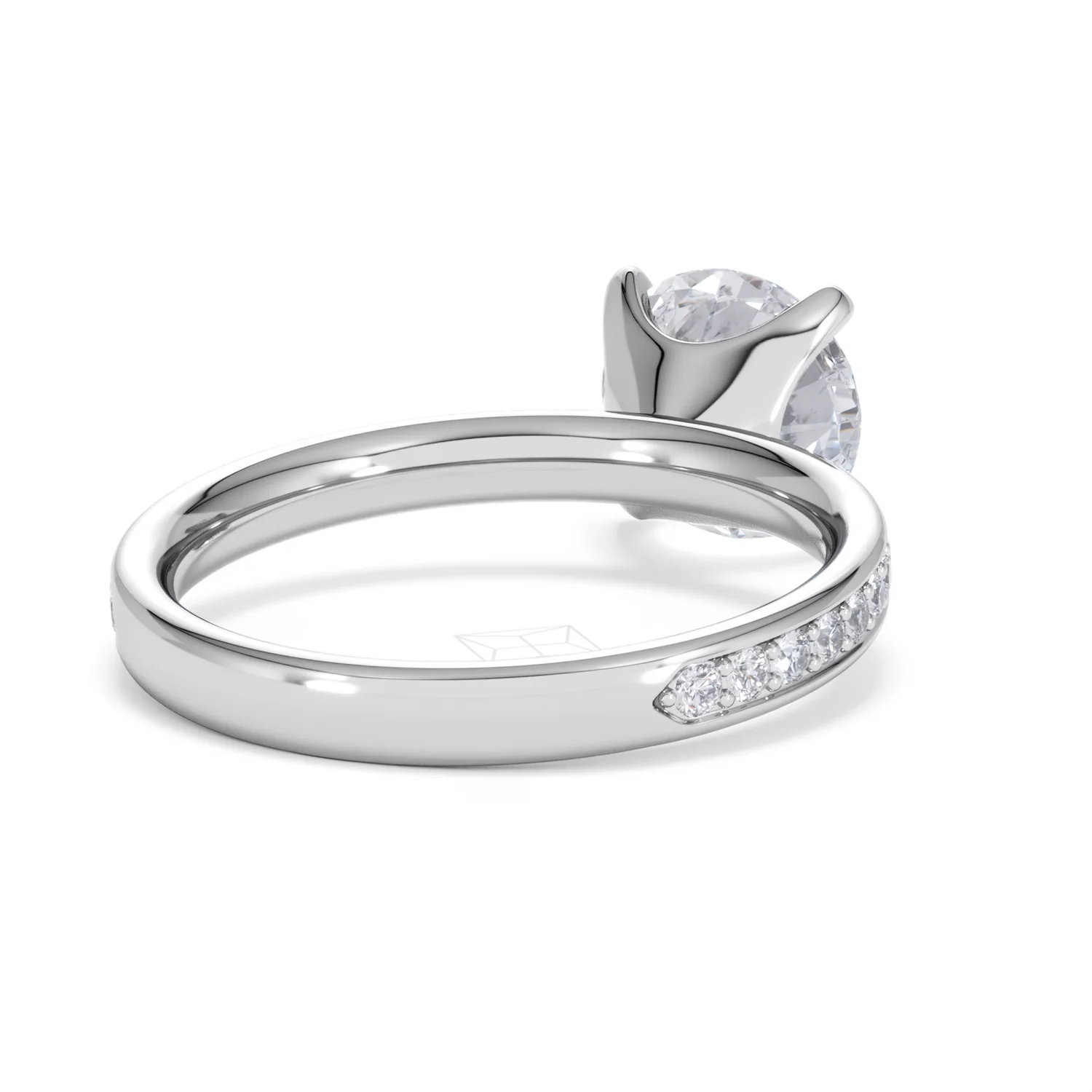 Origin 2.25ct Round Cut Lab Diamond Solitaire Engagement Ring with Side Stones in 18K White Gold - Image 41