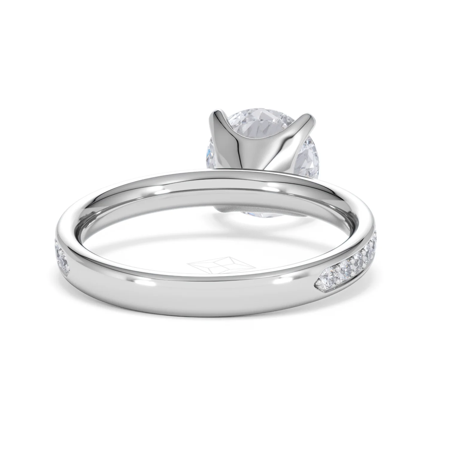 Origin 2.25ct Round Cut Lab Diamond Solitaire Engagement Ring with Side Stones in 18K White Gold - Image 44