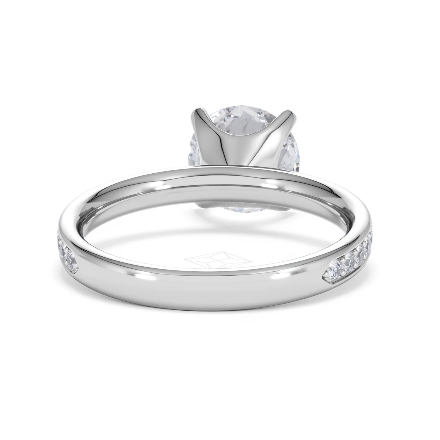 Origin 2.25ct Round Cut Lab Diamond Solitaire Engagement Ring with Side Stones in 18K White Gold - Image 45