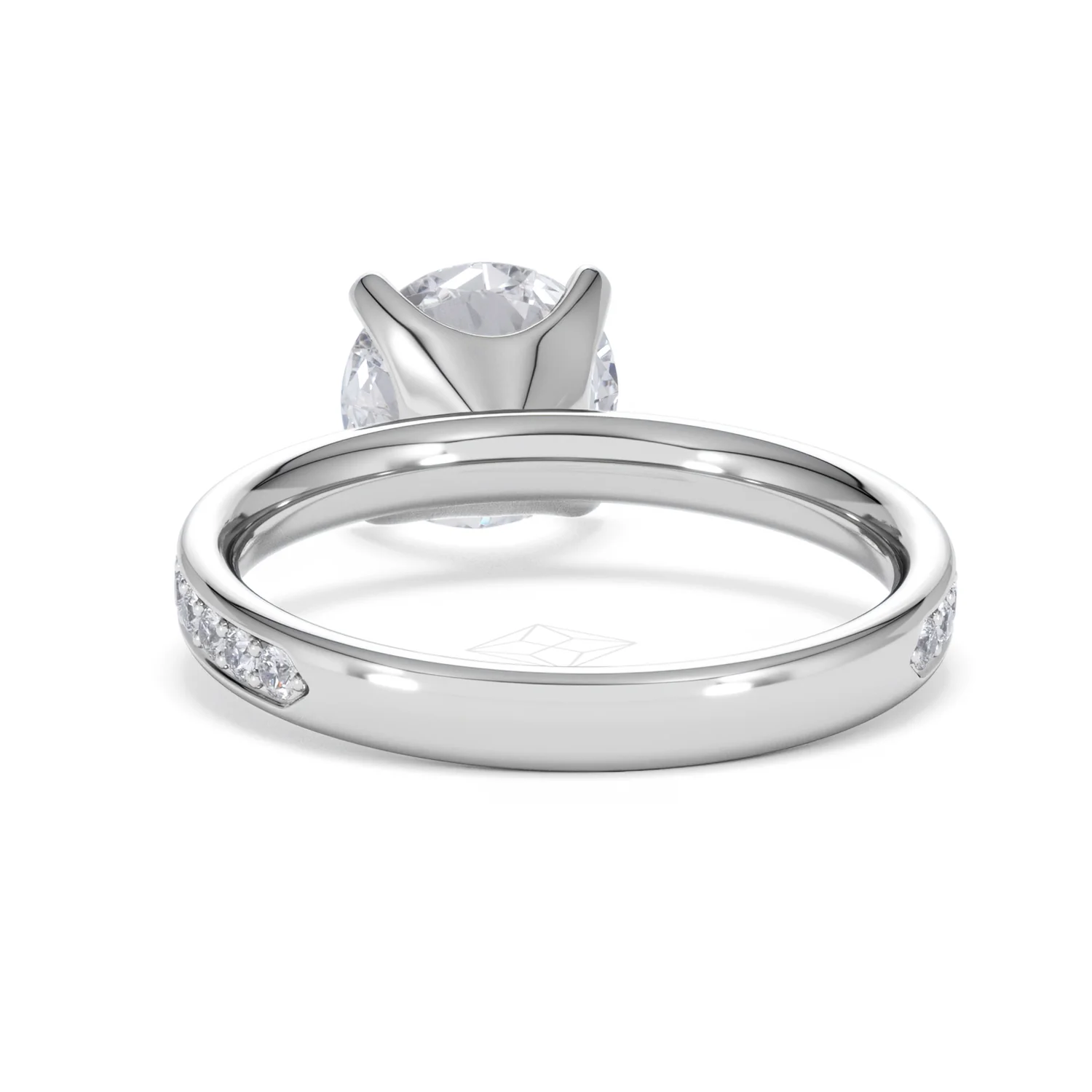 Origin 2.25ct Round Cut Lab Diamond Solitaire Engagement Ring with Side Stones in 18K White Gold - Image 49