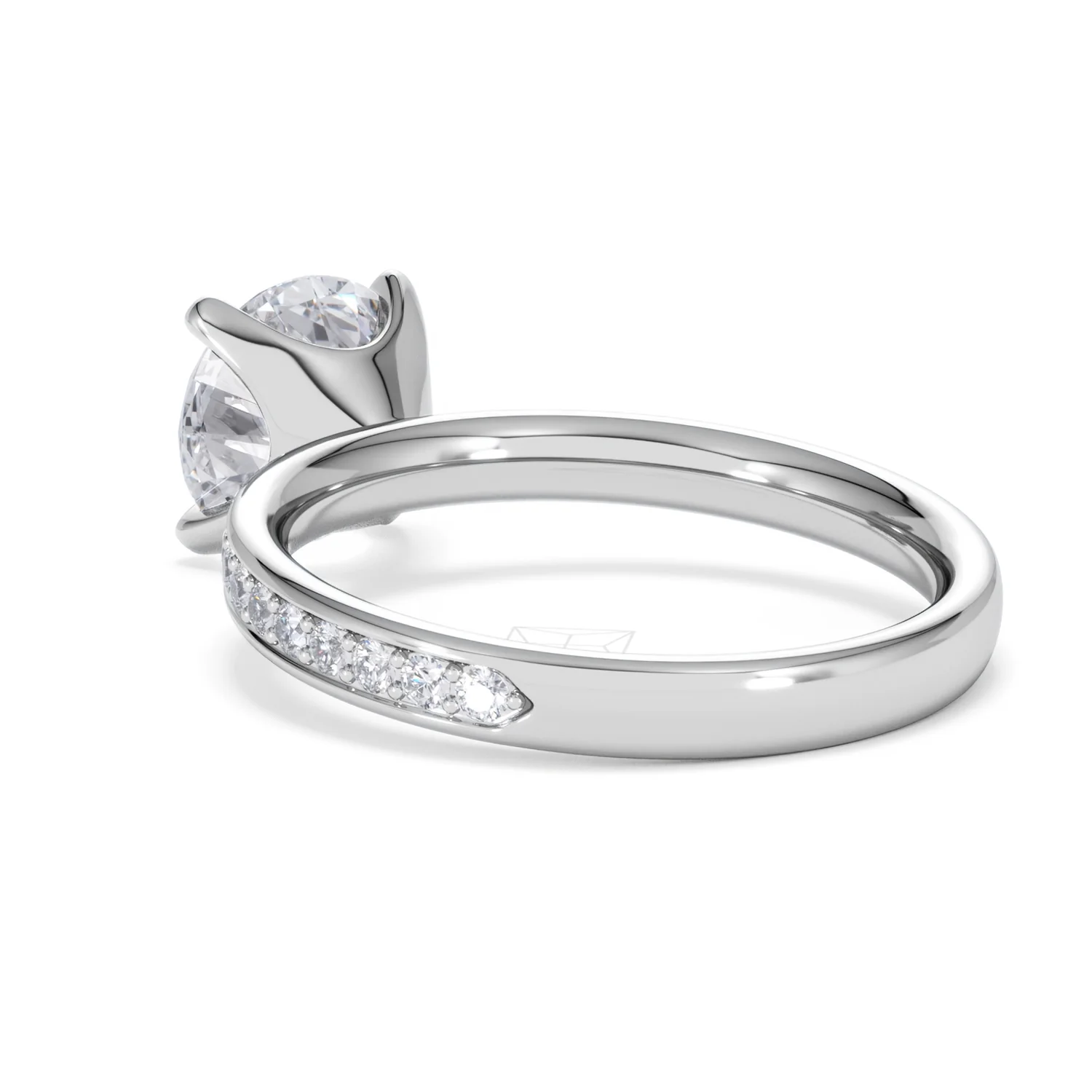 Origin 2.25ct Round Cut Lab Diamond Solitaire Engagement Ring with Side Stones in 18K White Gold - Image 55
