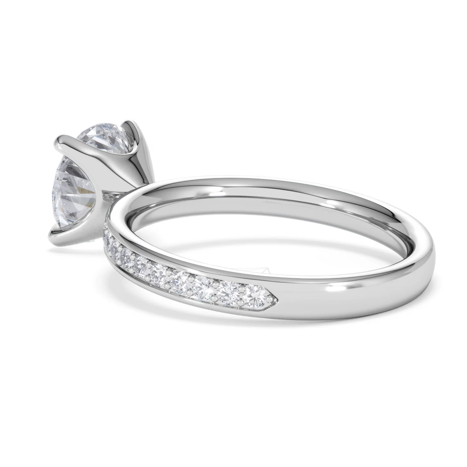Origin 2.25ct Round Cut Lab Diamond Solitaire Engagement Ring with Side Stones in 18K White Gold - Image 58