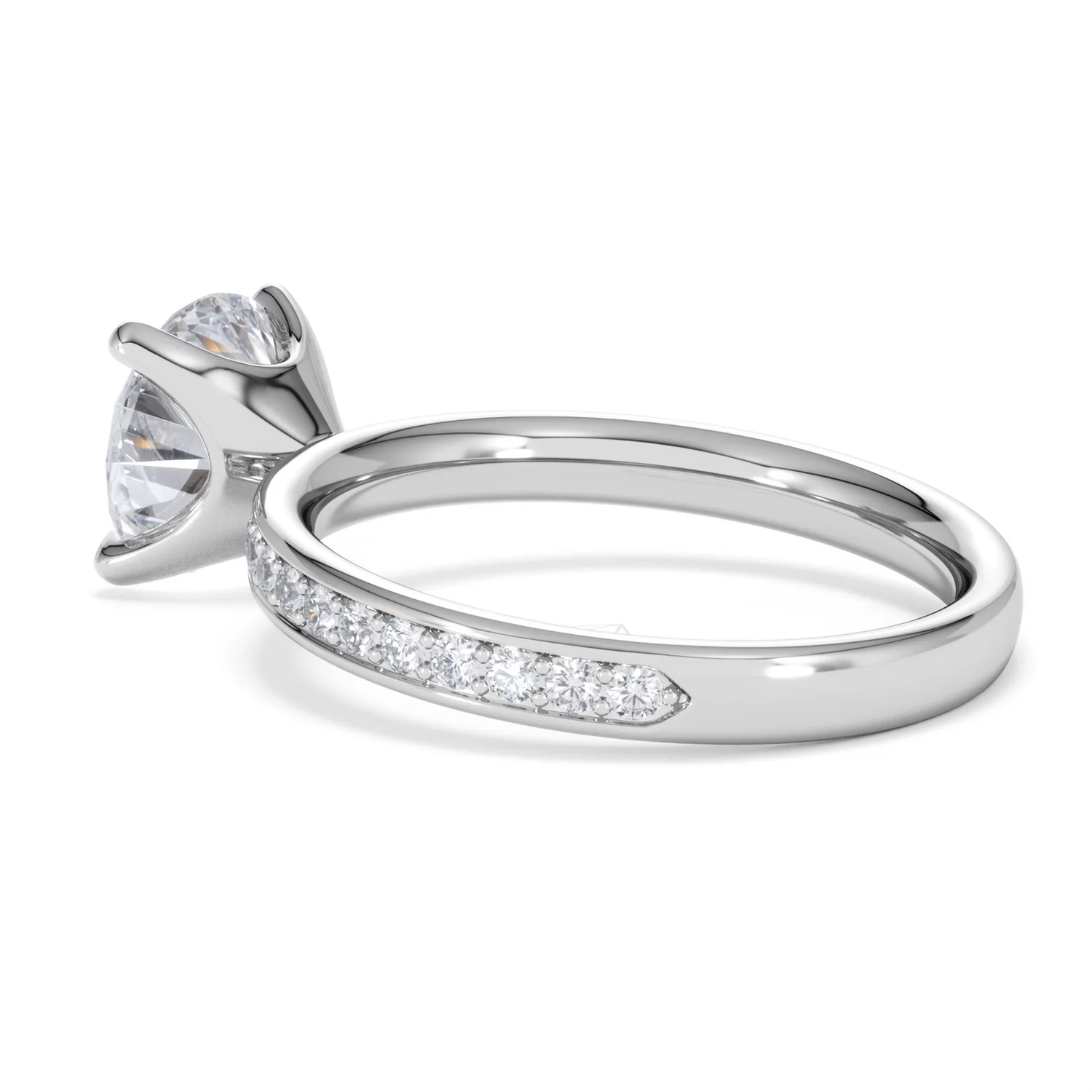 Origin 2.25ct Round Cut Lab Diamond Solitaire Engagement Ring with Side Stones in 18K White Gold - Image 59