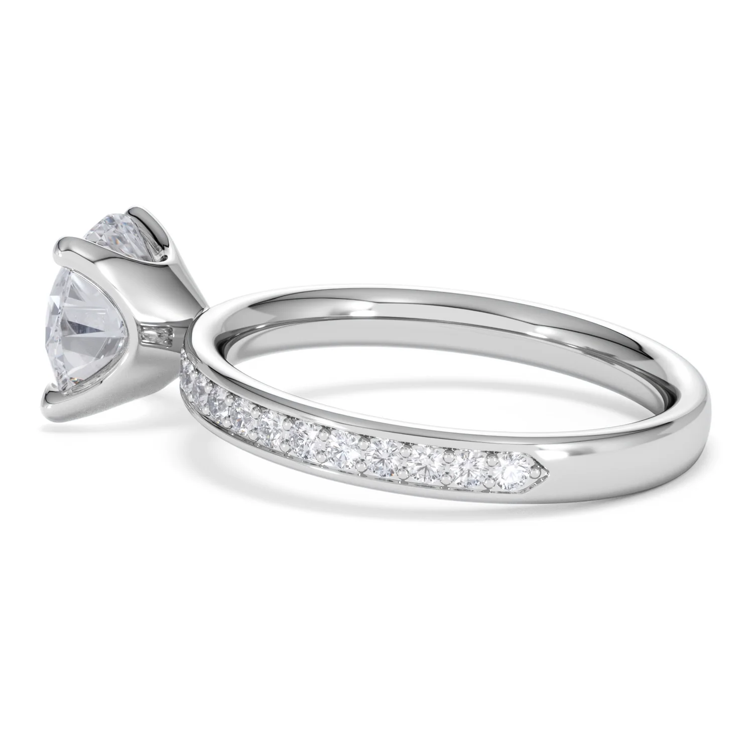 Origin 2.25ct Round Cut Lab Diamond Solitaire Engagement Ring with Side Stones in 18K White Gold - Image 62