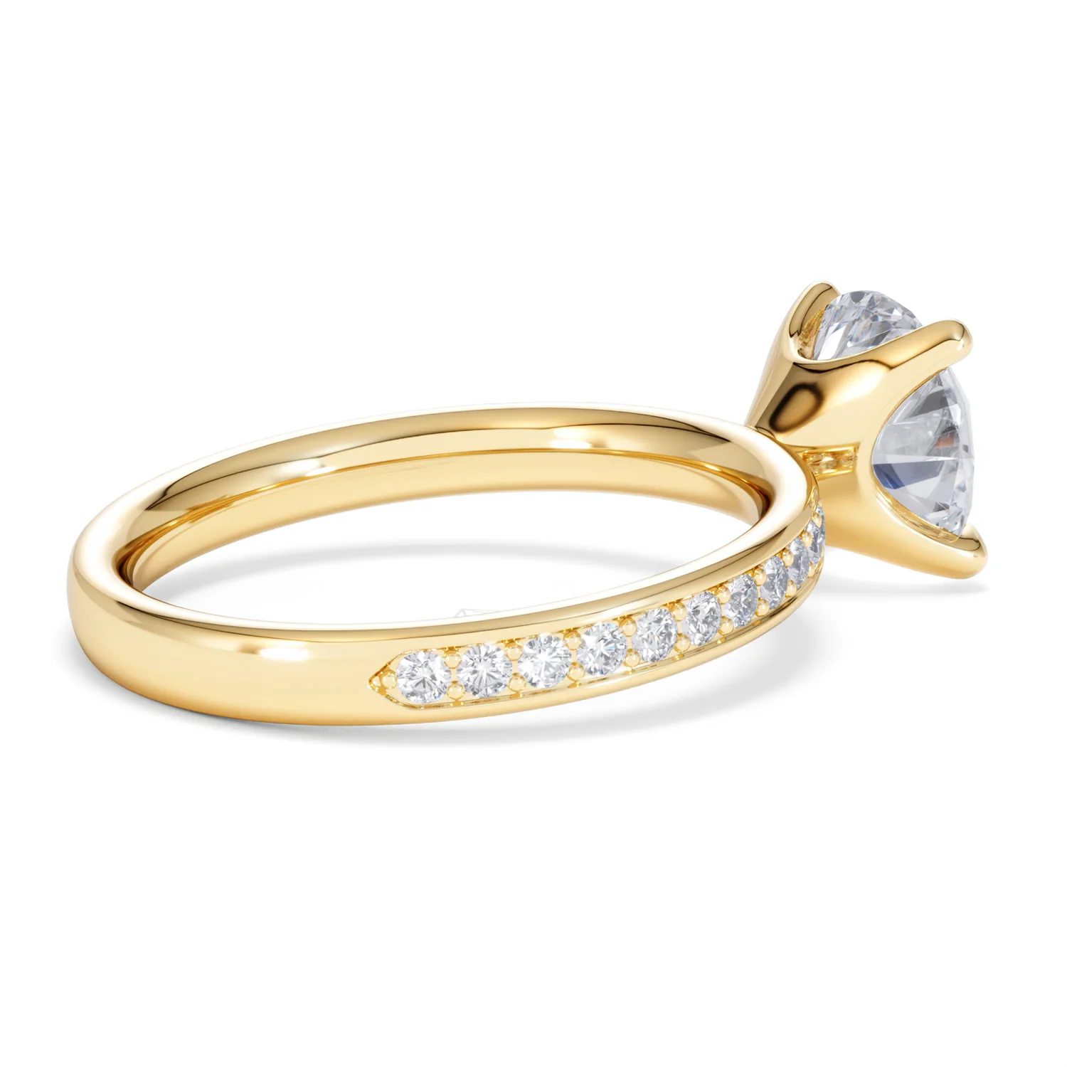 Origin 2.25ct Round Cut Lab Diamond Solitaire Engagement Ring with Side Stones in 18K Yellow Gold - Image 34
