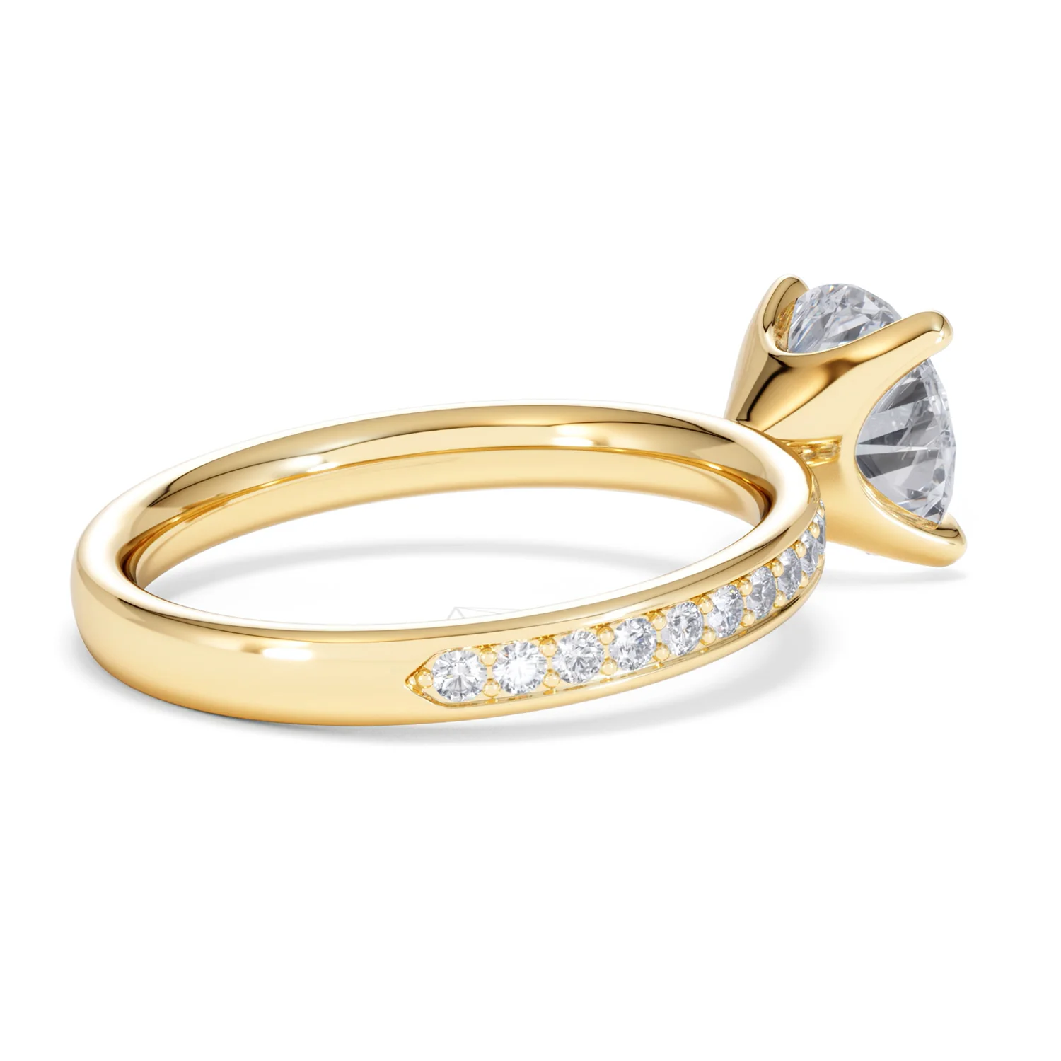 Origin 2.25ct Round Cut Lab Diamond Solitaire Engagement Ring with Side Stones in 18K Yellow Gold - Image 35
