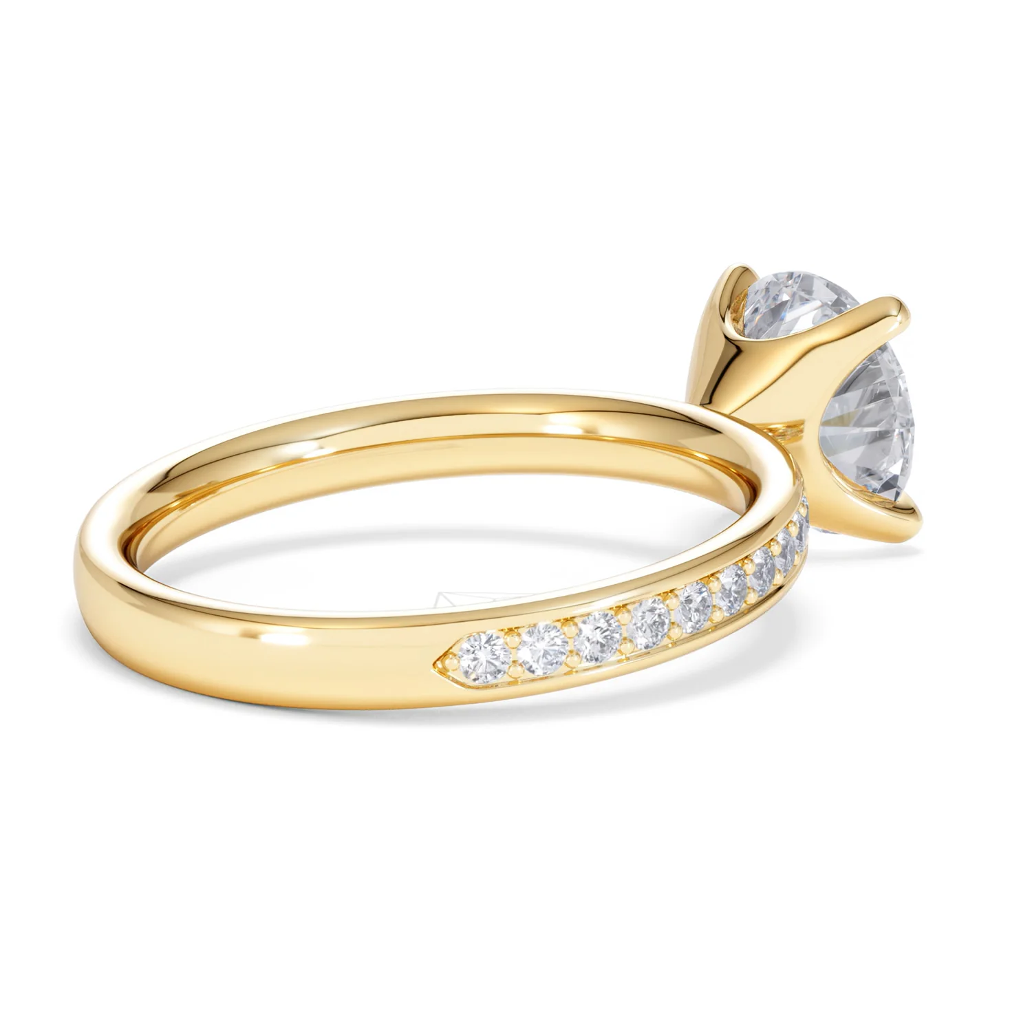 Origin 2.25ct Round Cut Lab Diamond Solitaire Engagement Ring with Side Stones in 18K Yellow Gold - Image 36