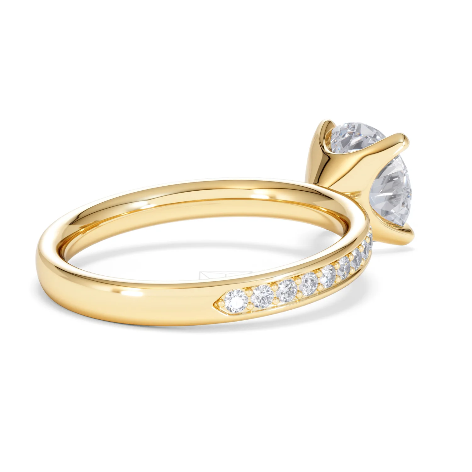 Origin 2.25ct Round Cut Lab Diamond Solitaire Engagement Ring with Side Stones in 18K Yellow Gold - Image 37
