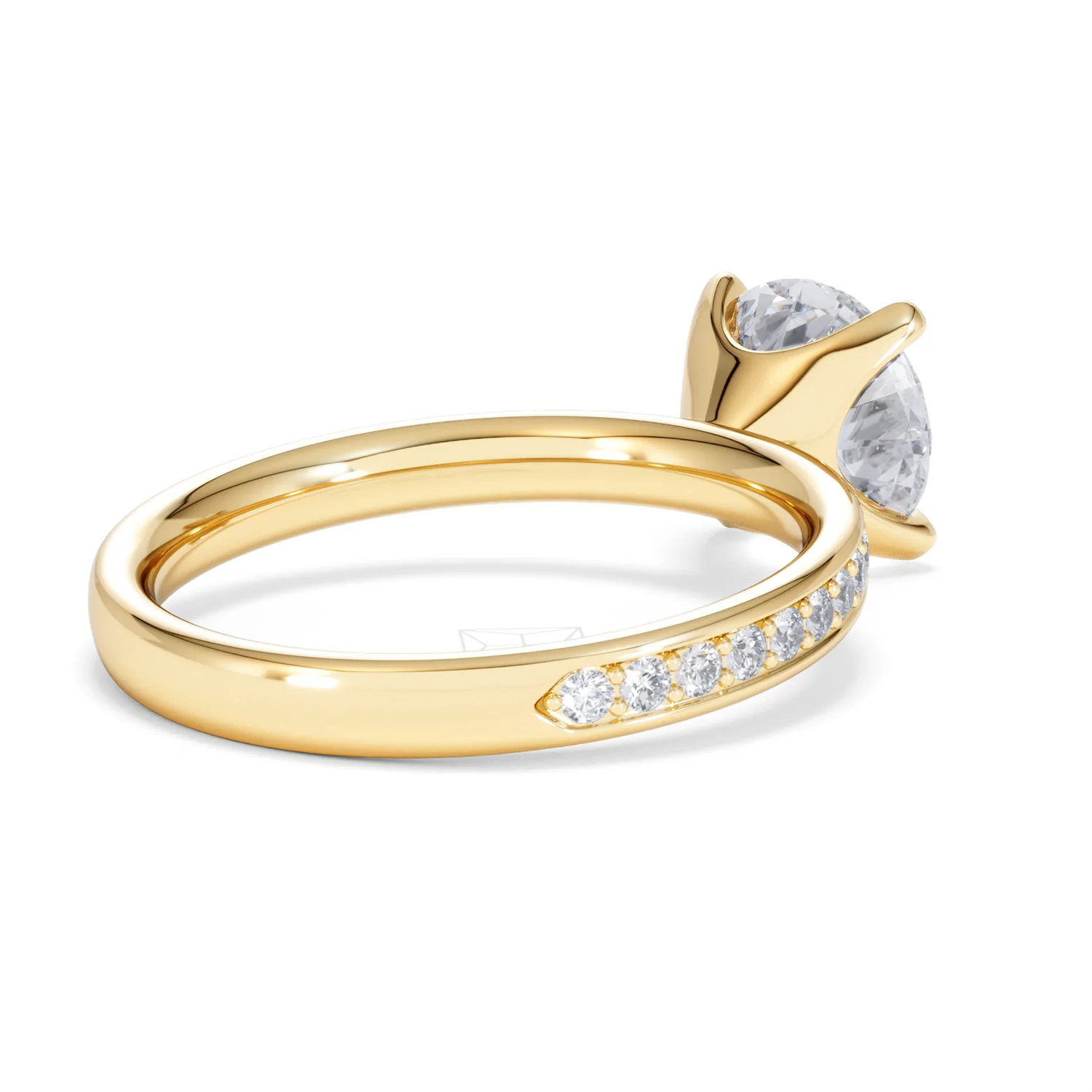 Origin 2.25ct Round Cut Lab Diamond Solitaire Engagement Ring with Side Stones in 18K Yellow Gold - Image 38
