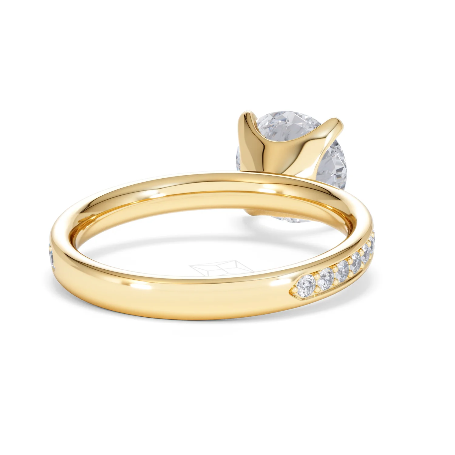 Origin 2.25ct Round Cut Lab Diamond Solitaire Engagement Ring with Side Stones in 18K Yellow Gold - Image 42