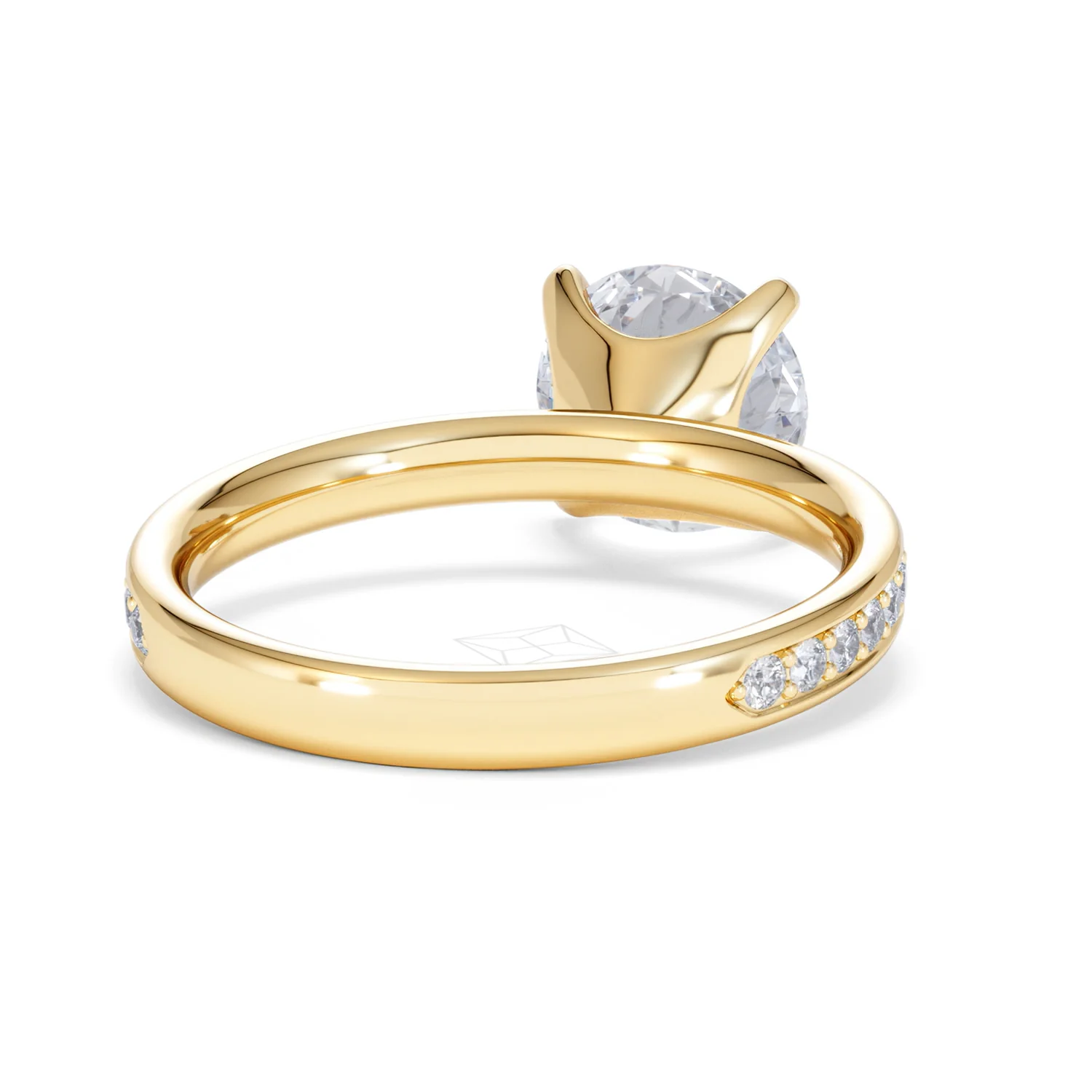 Origin 2.25ct Round Cut Lab Diamond Solitaire Engagement Ring with Side Stones in 18K Yellow Gold - Image 43