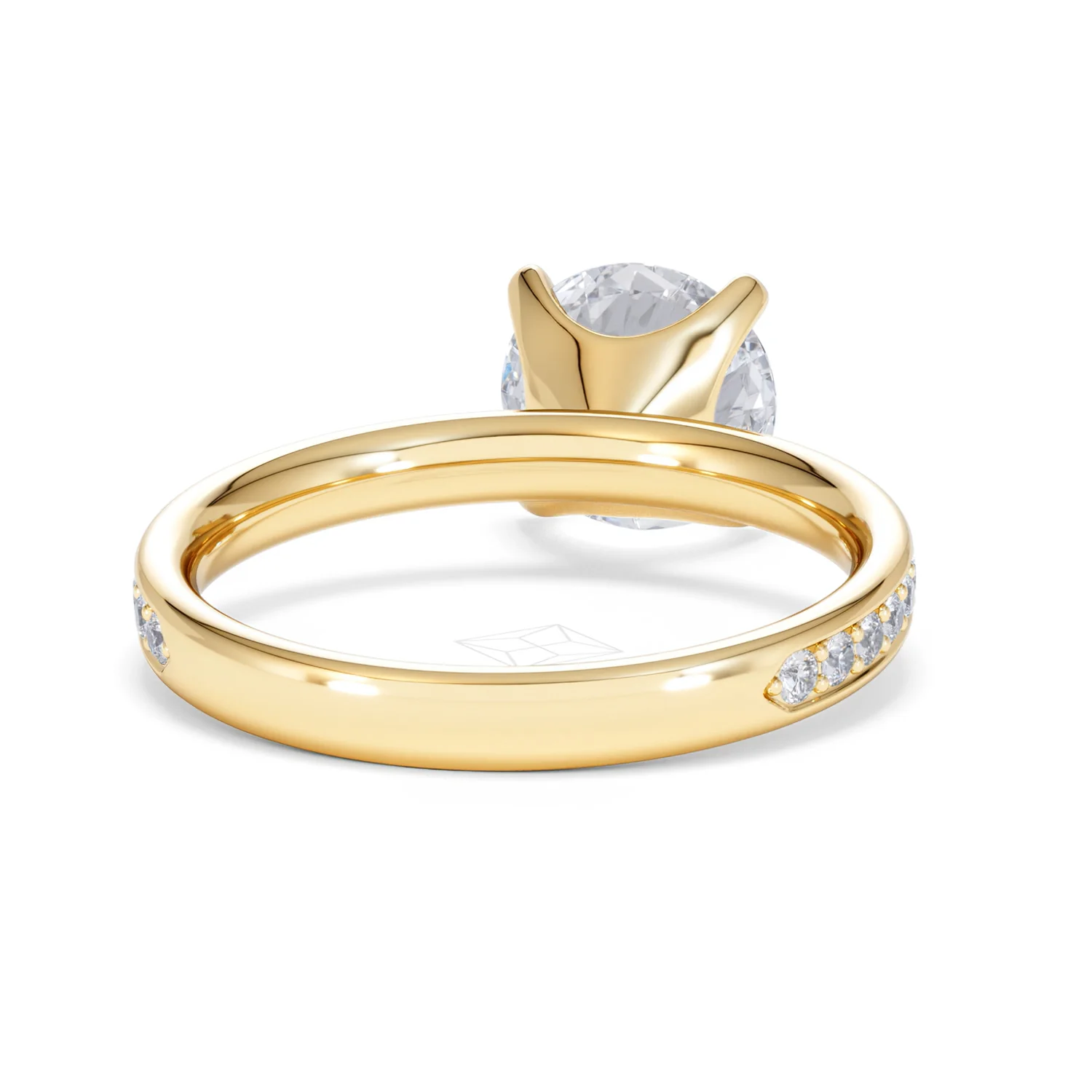 Origin 2.25ct Round Cut Lab Diamond Solitaire Engagement Ring with Side Stones in 18K Yellow Gold - Image 44