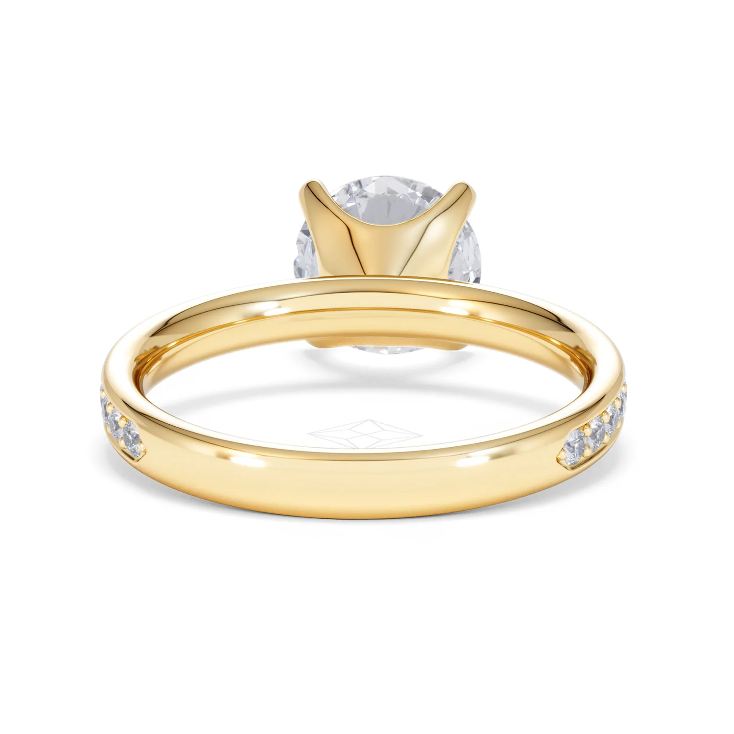 Origin 2.25ct Round Cut Lab Diamond Solitaire Engagement Ring with Side Stones in 18K Yellow Gold - Image 46