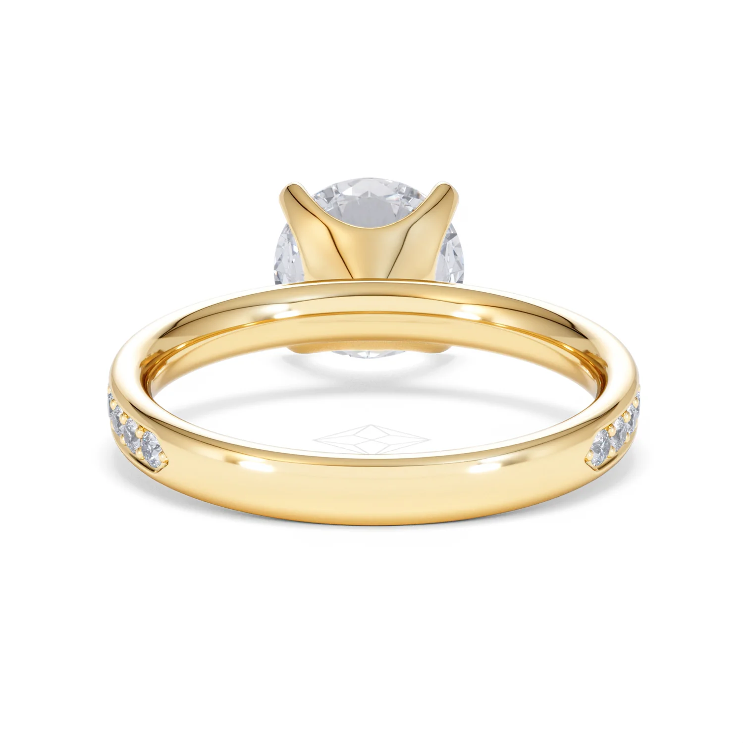 Origin 2.25ct Round Cut Lab Diamond Solitaire Engagement Ring with Side Stones in 18K Yellow Gold - Image 47