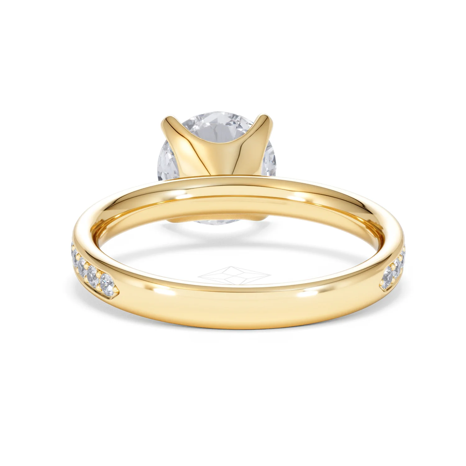 Origin 2.25ct Round Cut Lab Diamond Solitaire Engagement Ring with Side Stones in 18K Yellow Gold - Image 48
