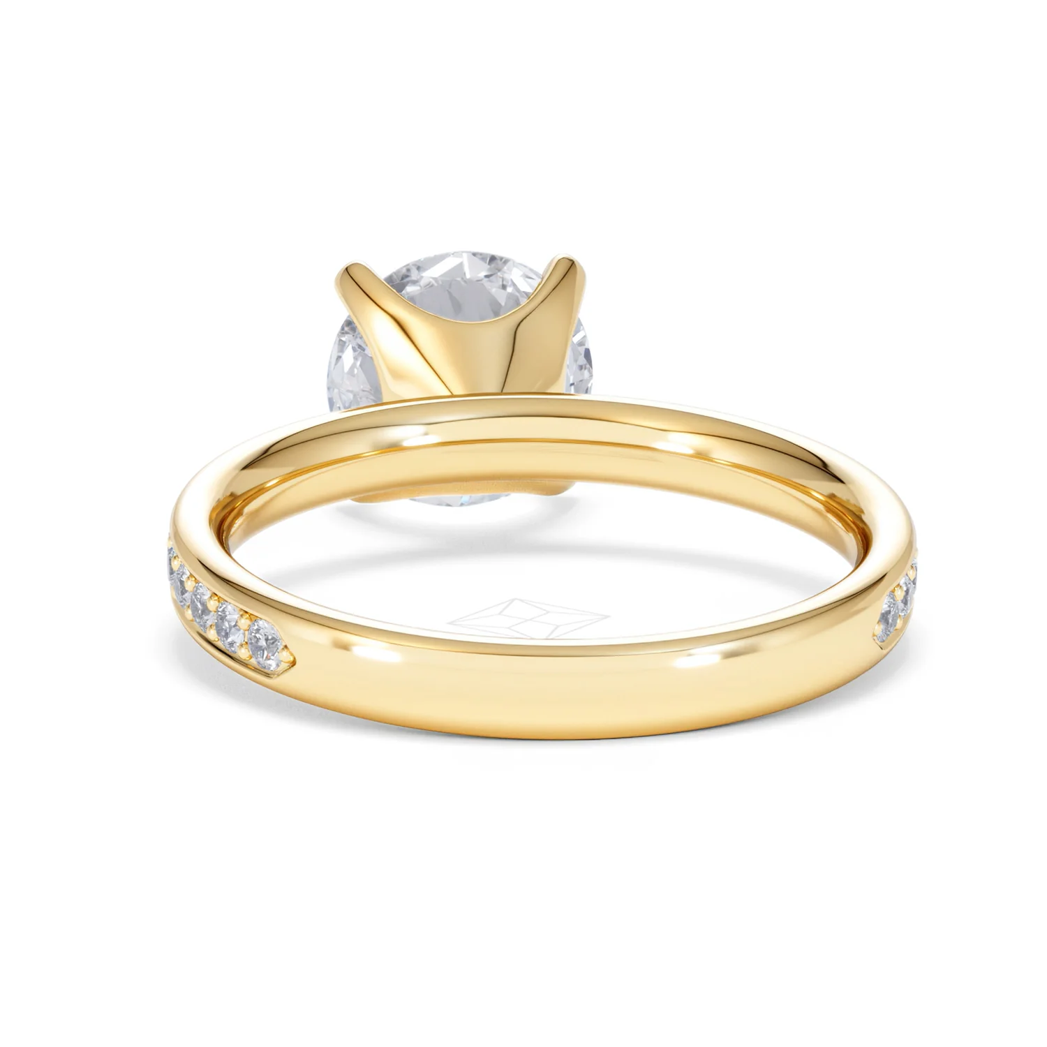 Origin 2.25ct Round Cut Lab Diamond Solitaire Engagement Ring with Side Stones in 18K Yellow Gold - Image 49