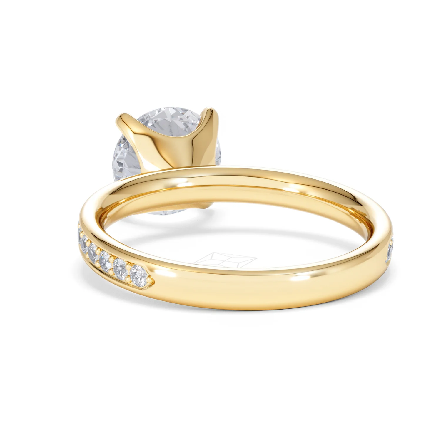 Origin 2.25ct Round Cut Lab Diamond Solitaire Engagement Ring with Side Stones in 18K Yellow Gold - Image 51