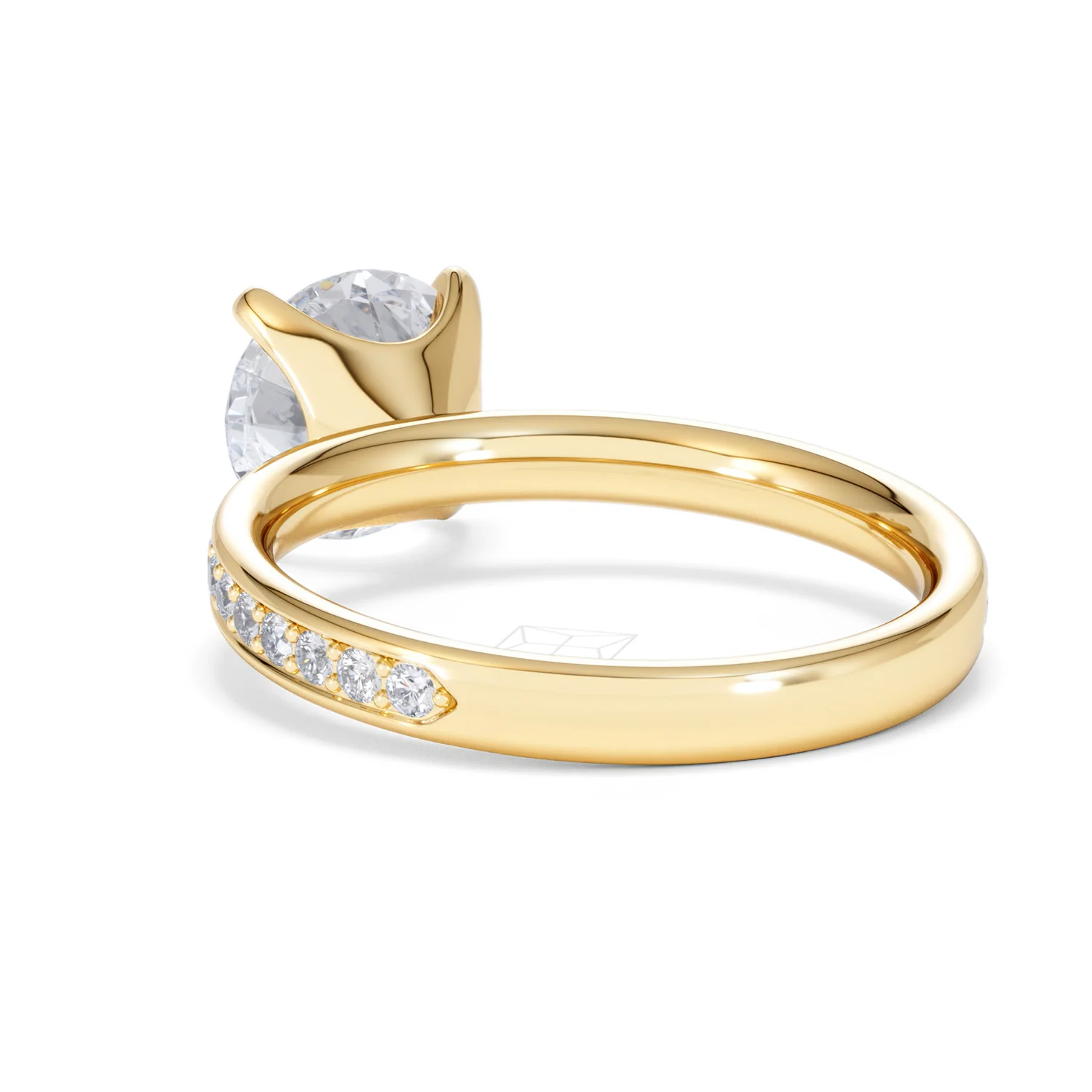 Origin 2.25ct Round Cut Lab Diamond Solitaire Engagement Ring with Side Stones in 18K Yellow Gold - Image 53