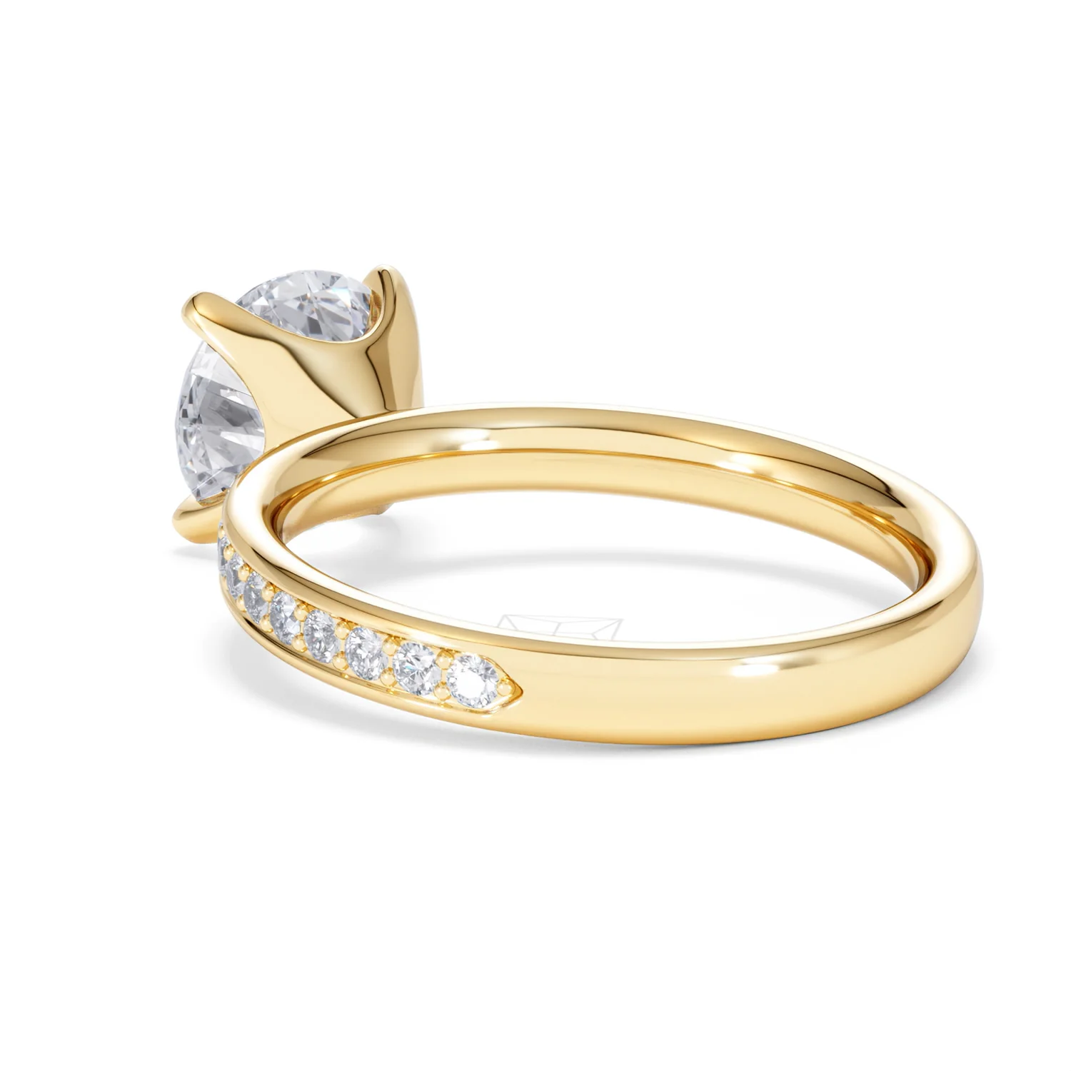 Origin 2.25ct Round Cut Lab Diamond Solitaire Engagement Ring with Side Stones in 18K Yellow Gold - Image 55