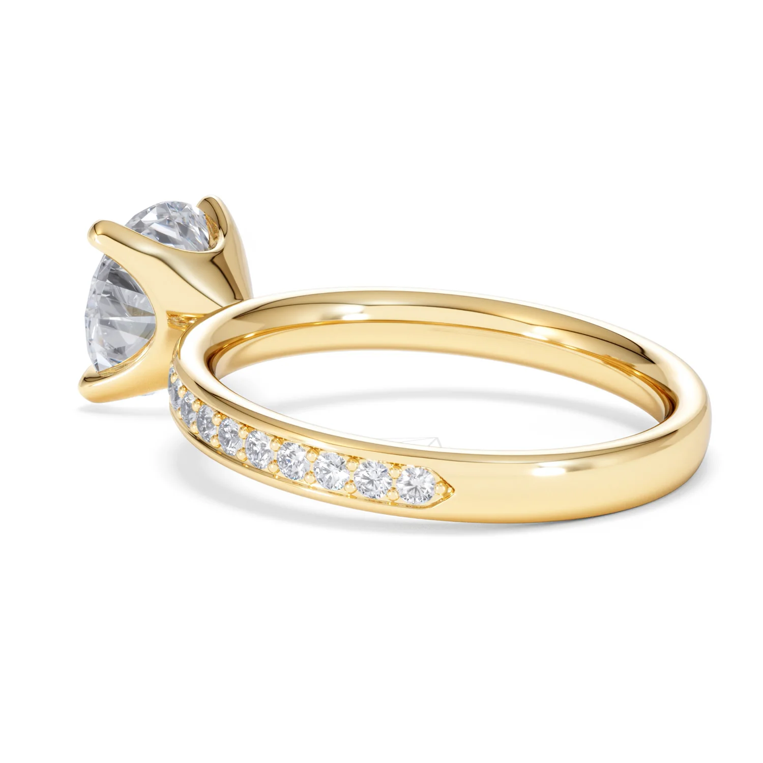 Origin 2.25ct Round Cut Lab Diamond Solitaire Engagement Ring with Side Stones in 18K Yellow Gold - Image 58