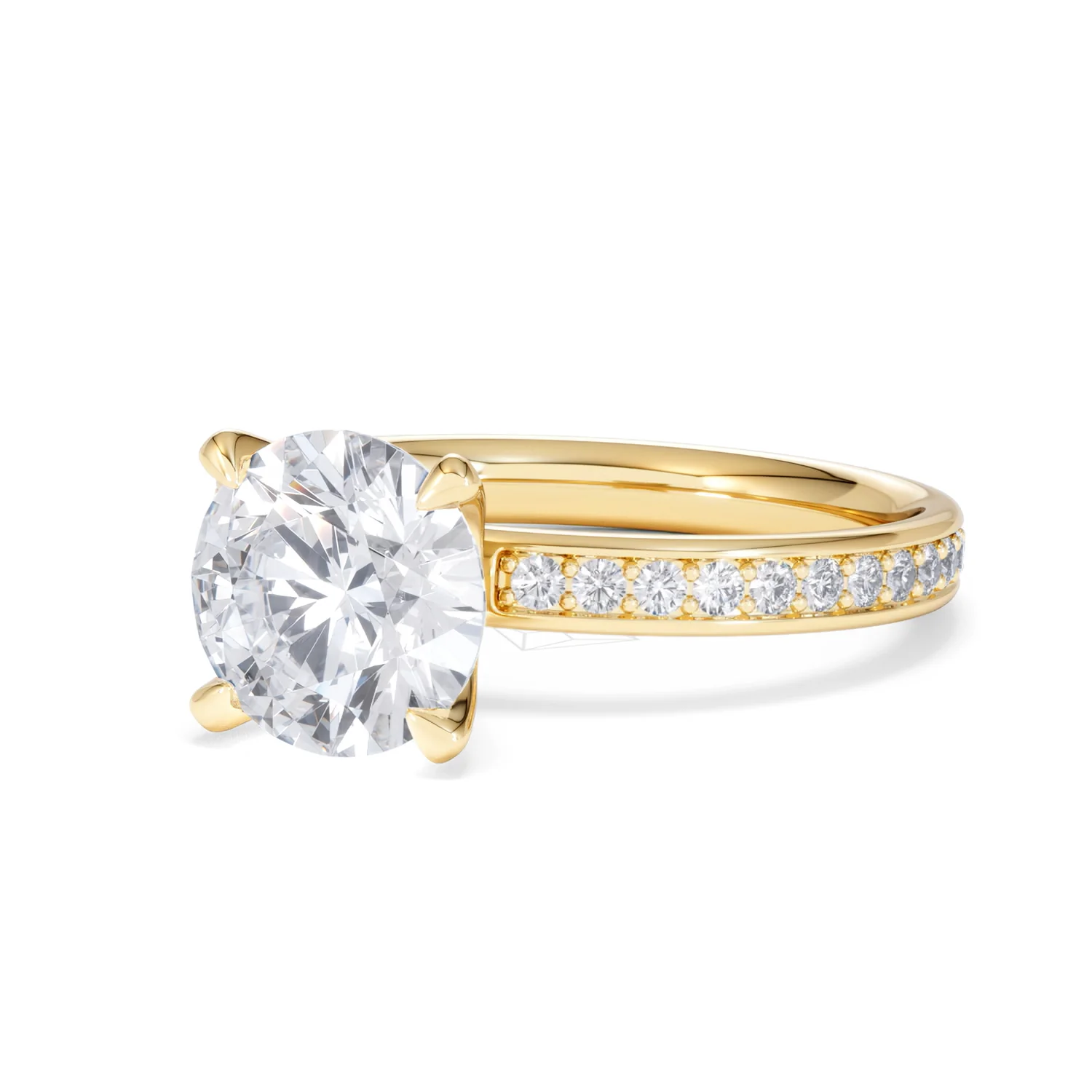 Origin 2.25ct Round Cut Lab Diamond Solitaire Engagement Ring with Side Stones in 18K Yellow Gold - Image 81