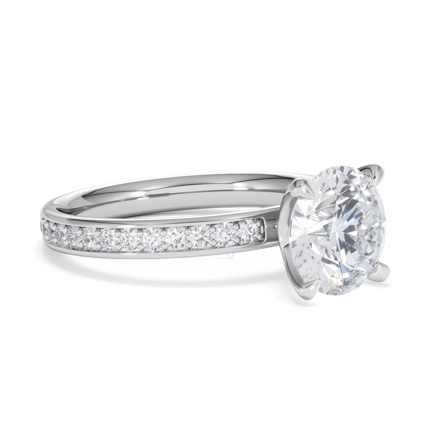 Origin 2.25ct Round Cut Lab Diamond Solitaire Engagement Ring with Side Stones in Platinum - Image 16